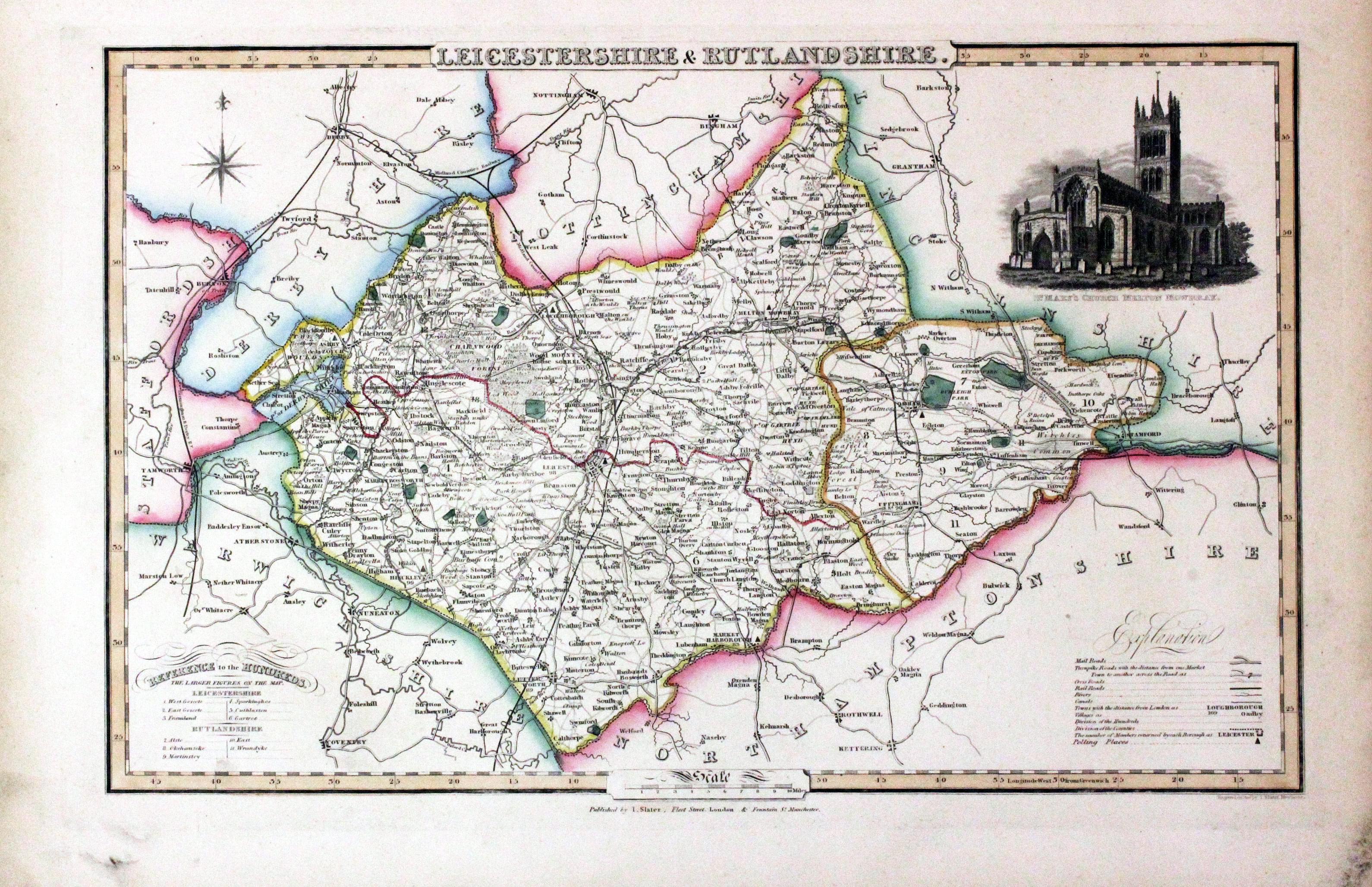 Map of Leicestershire and Rutlandshire by James Pigot