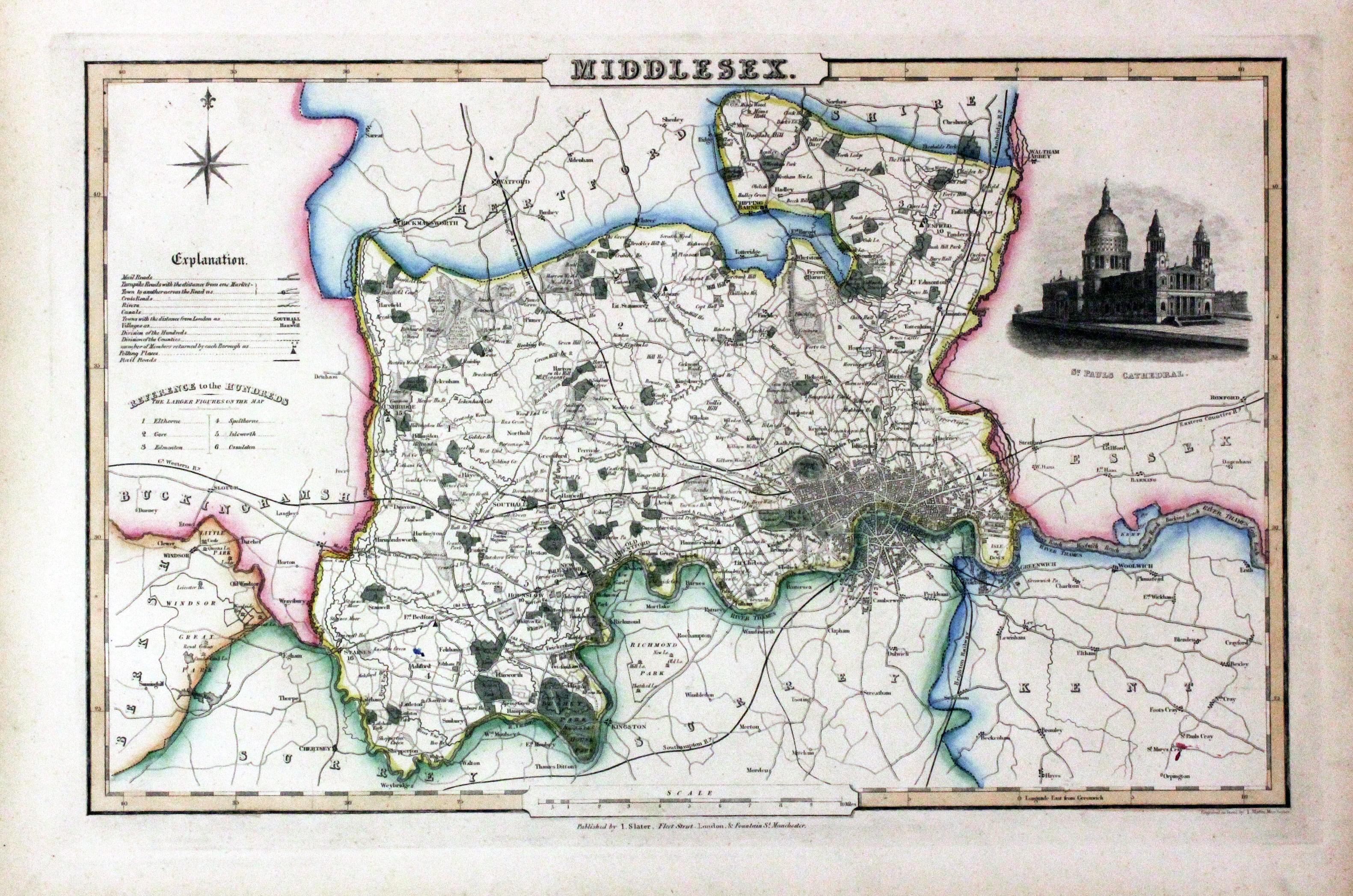 Map of Middlesex by James Pigot  Map of Middlesex by James Pigot