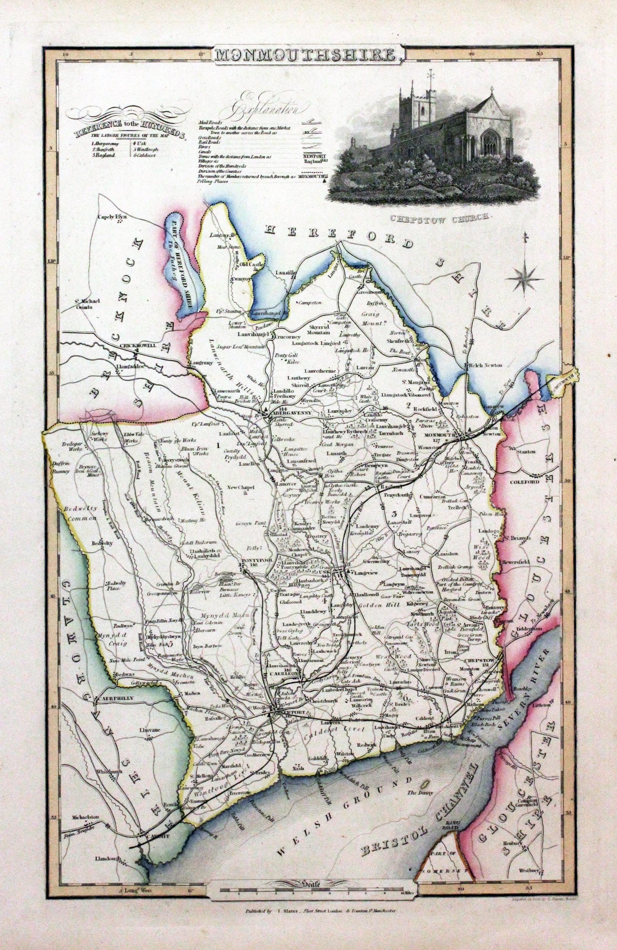 Monmouthshire, James Pigot / Isaac Slater, c.1857