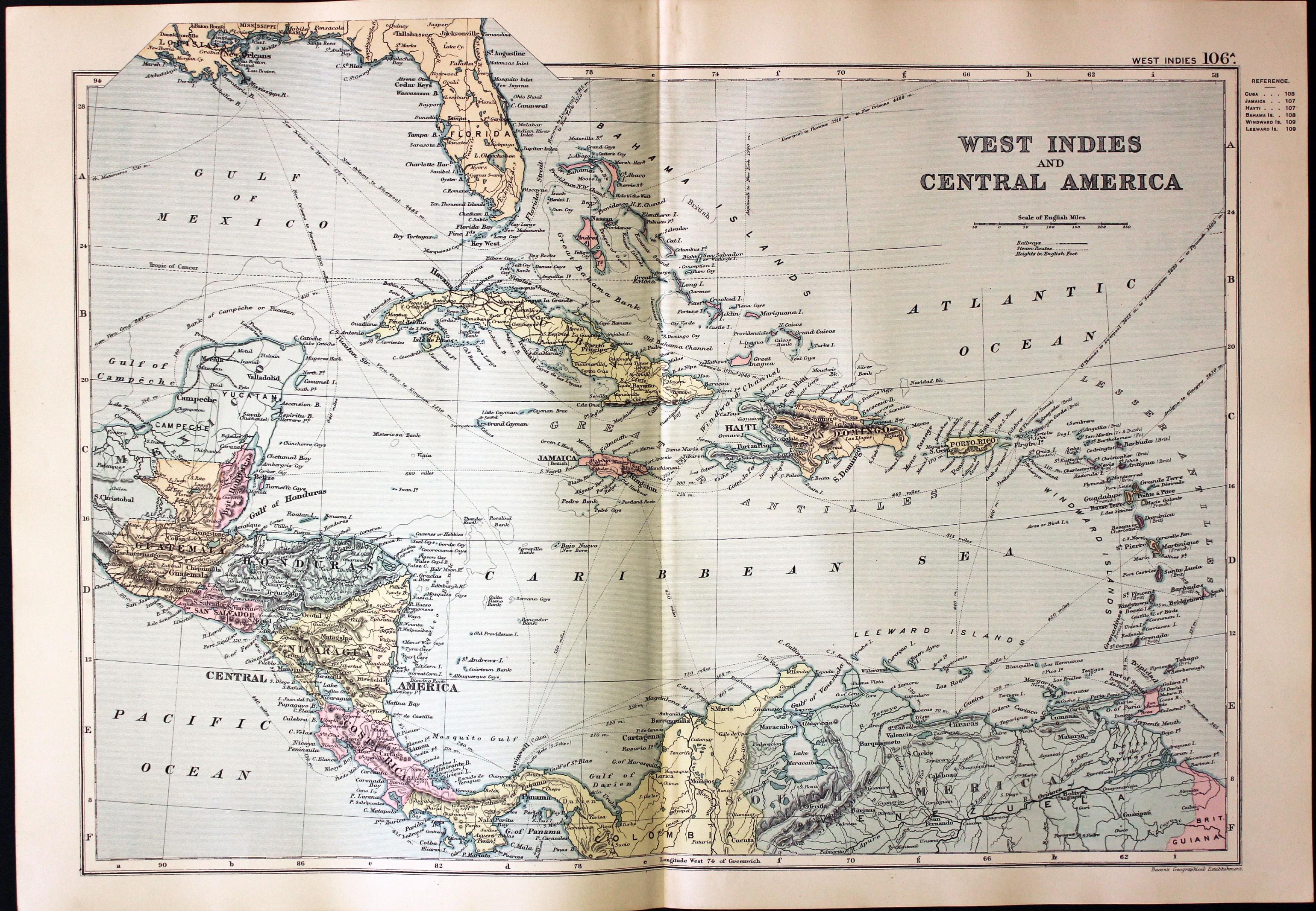 West Indies and Central America, George Washington Bacon, 1891