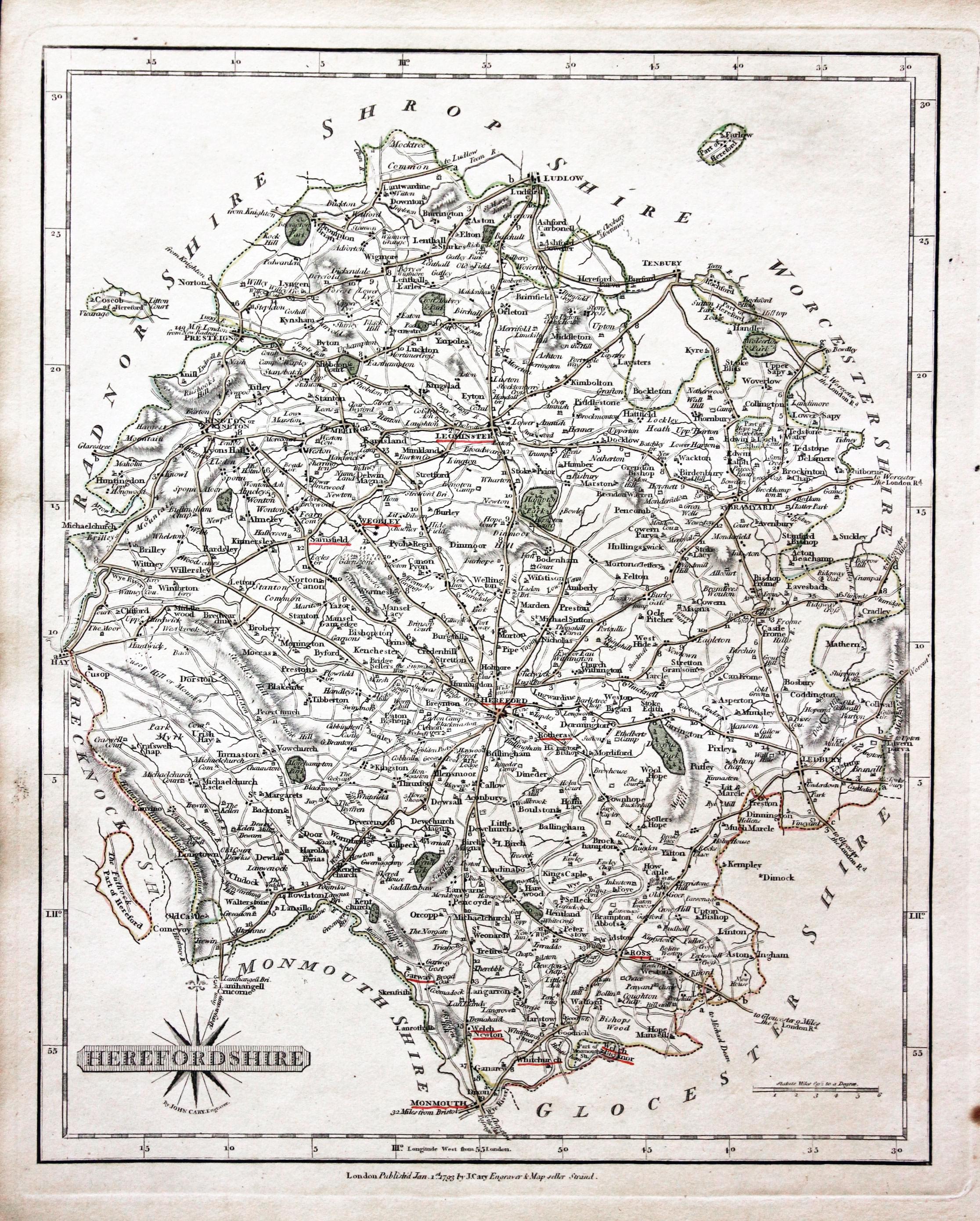 Herefordshire, John Cary 1793