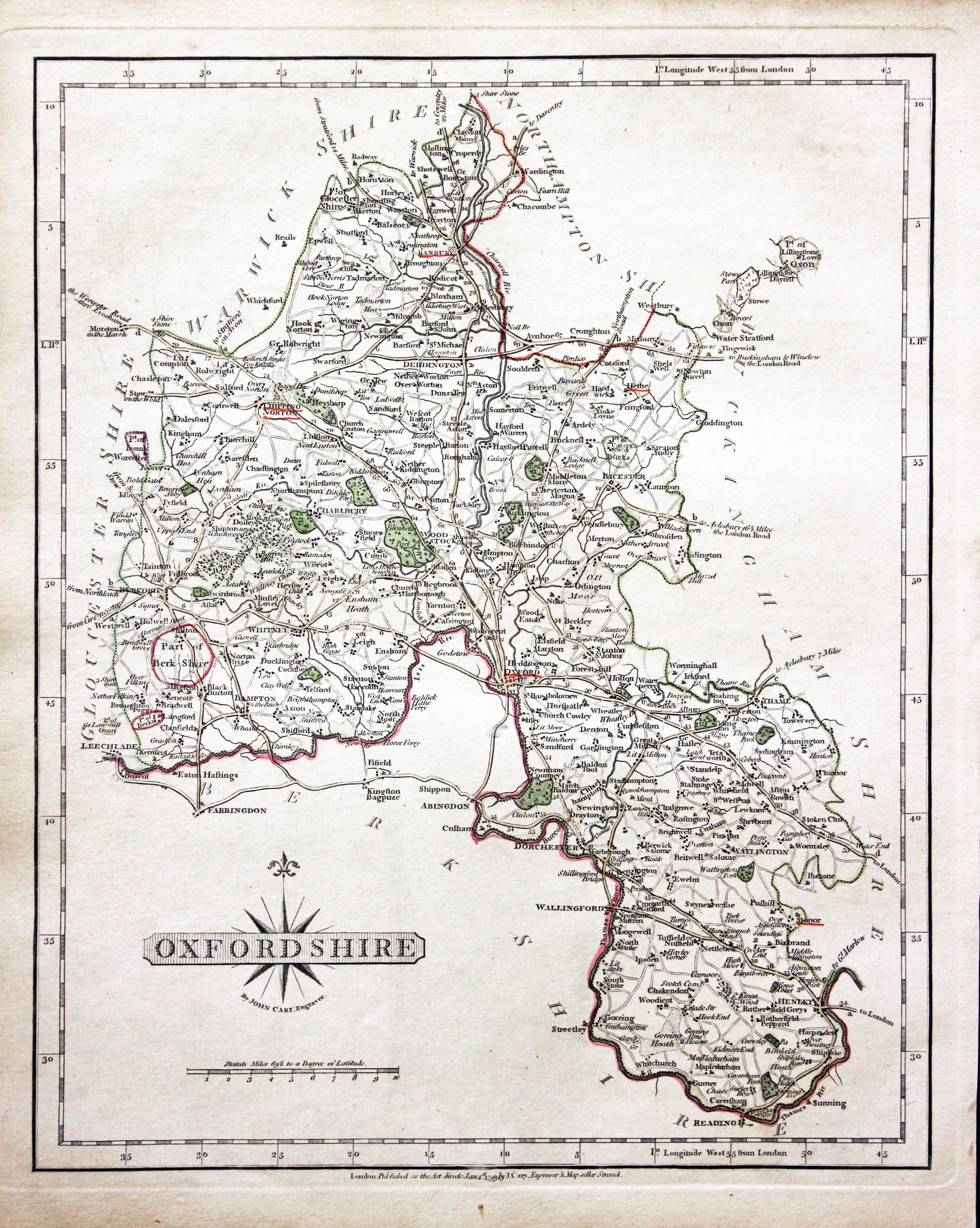 Oxfordshire, John Cary 1793