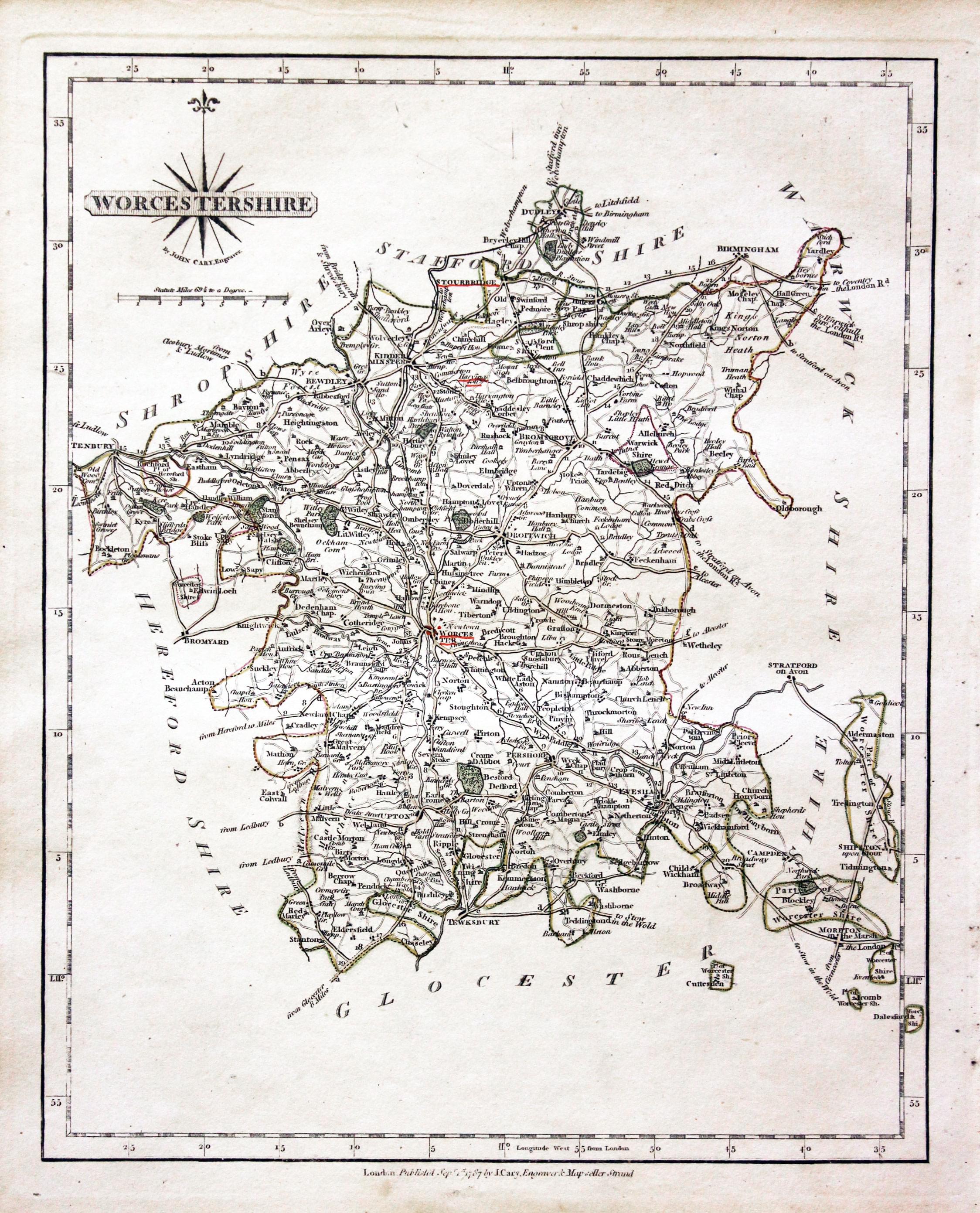 Worcestershire, John Cary 1793  Worcestershire, John Cary 1793