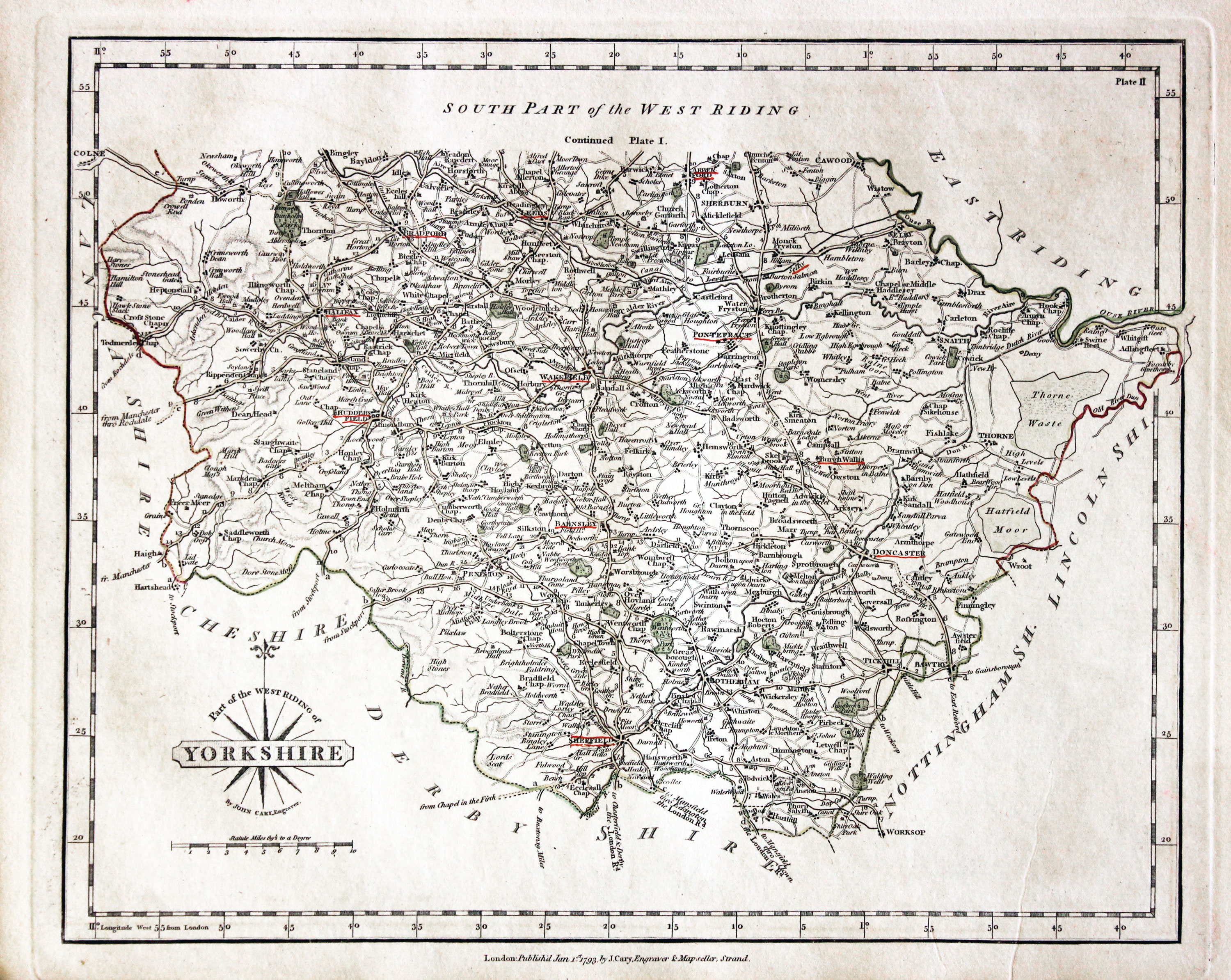 Part of West Riding, John Cary 1793