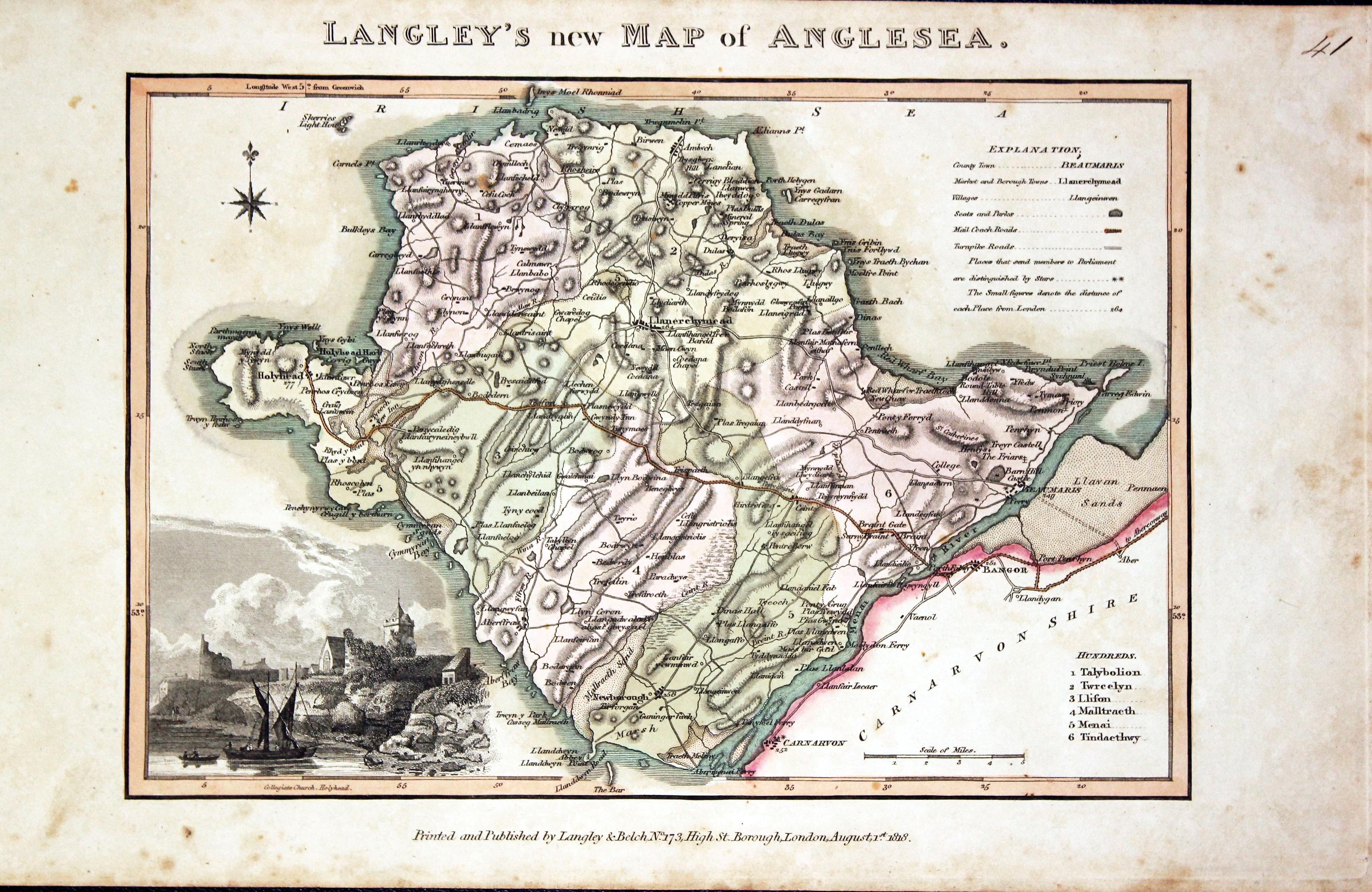 Map of Anglesey by Edward Langey 1818