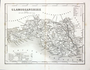 Map of Glamorganshire by Archibald Fullarton