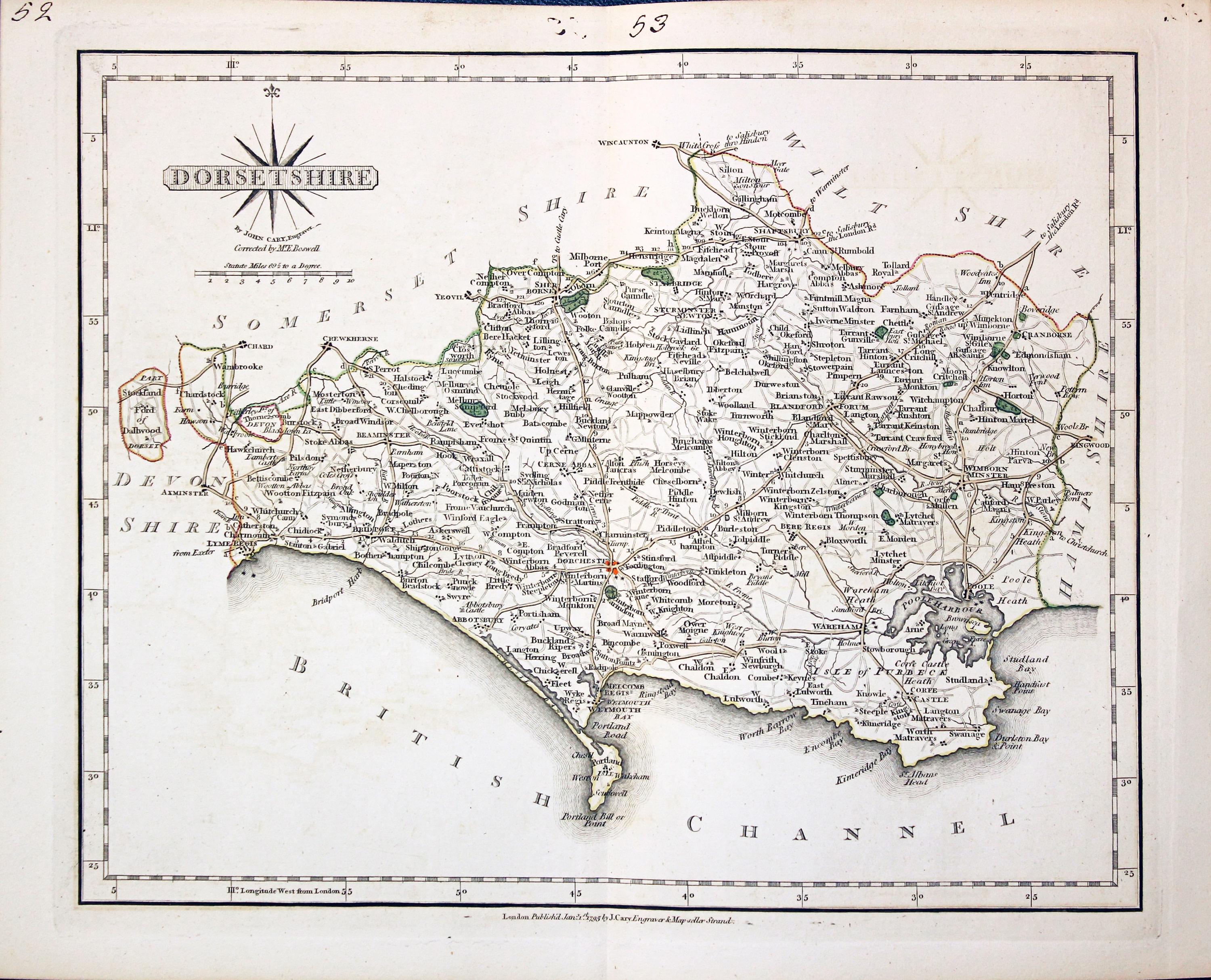 Map of Dorset by John Cary  Map of Dorset by John Cary