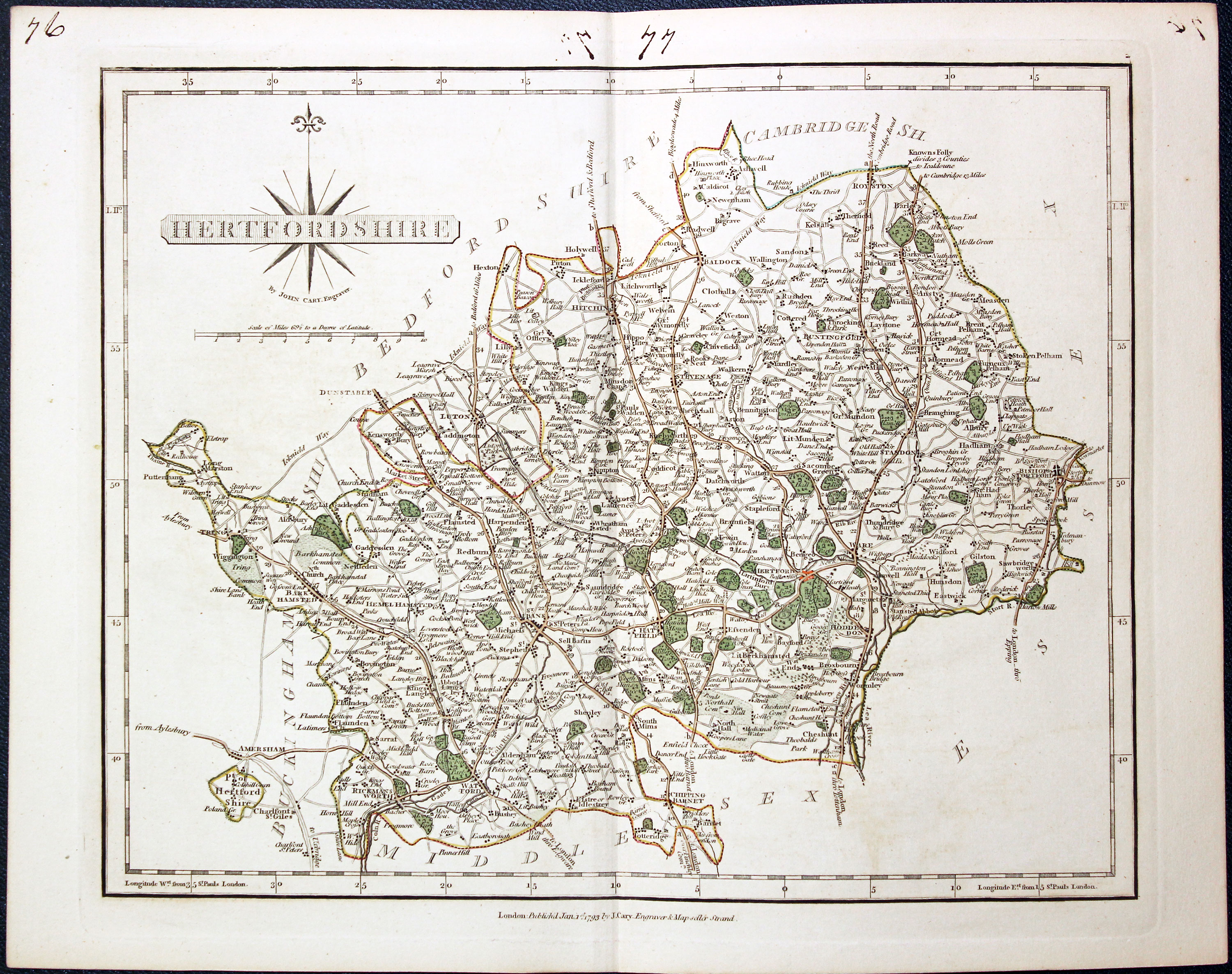 Map of Hertfordshire by John Cary  Map of Hertfordshire by John Cary