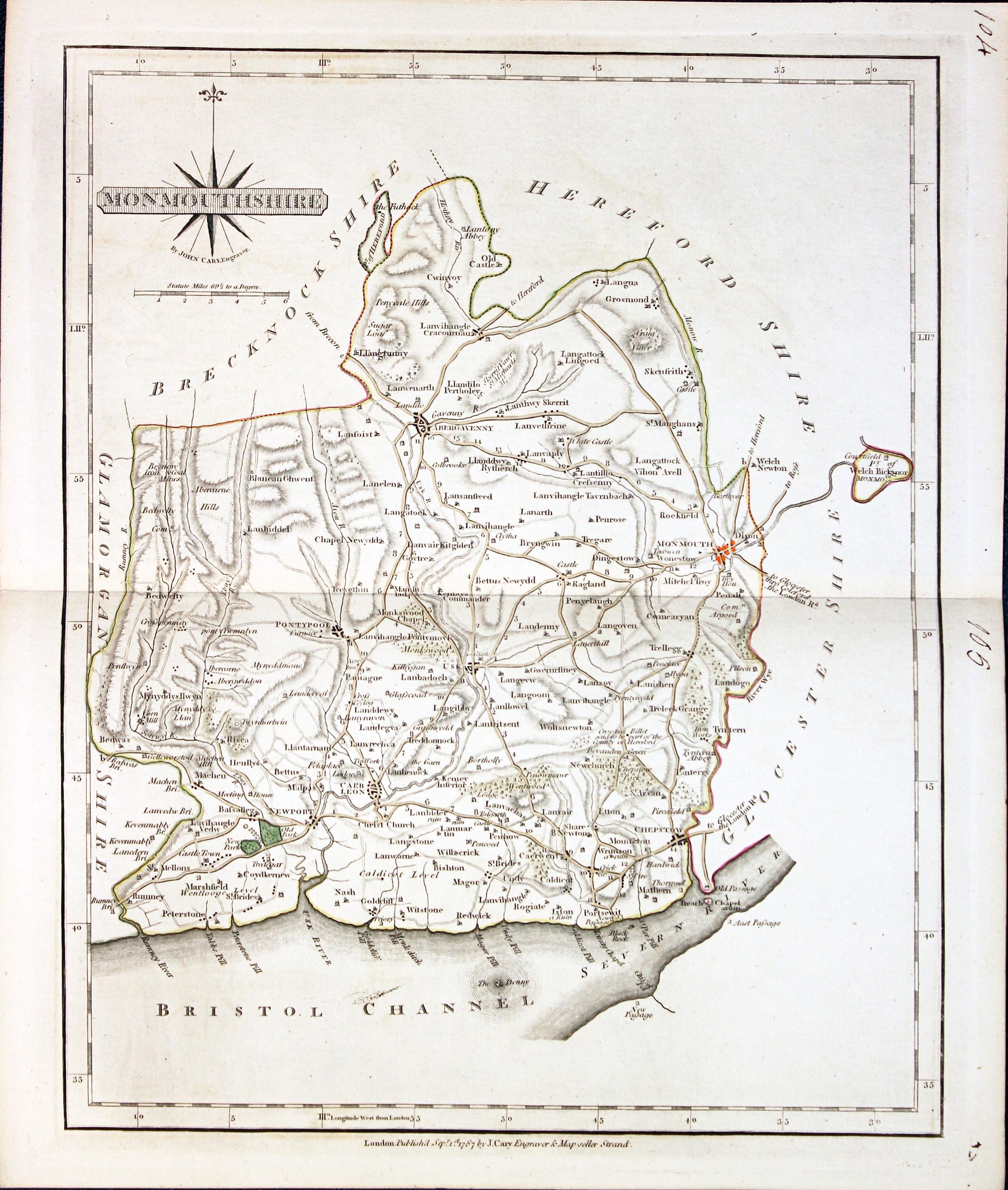 Map of Monmouthshire by John Cary  Map of Monmouthshire by John Cary