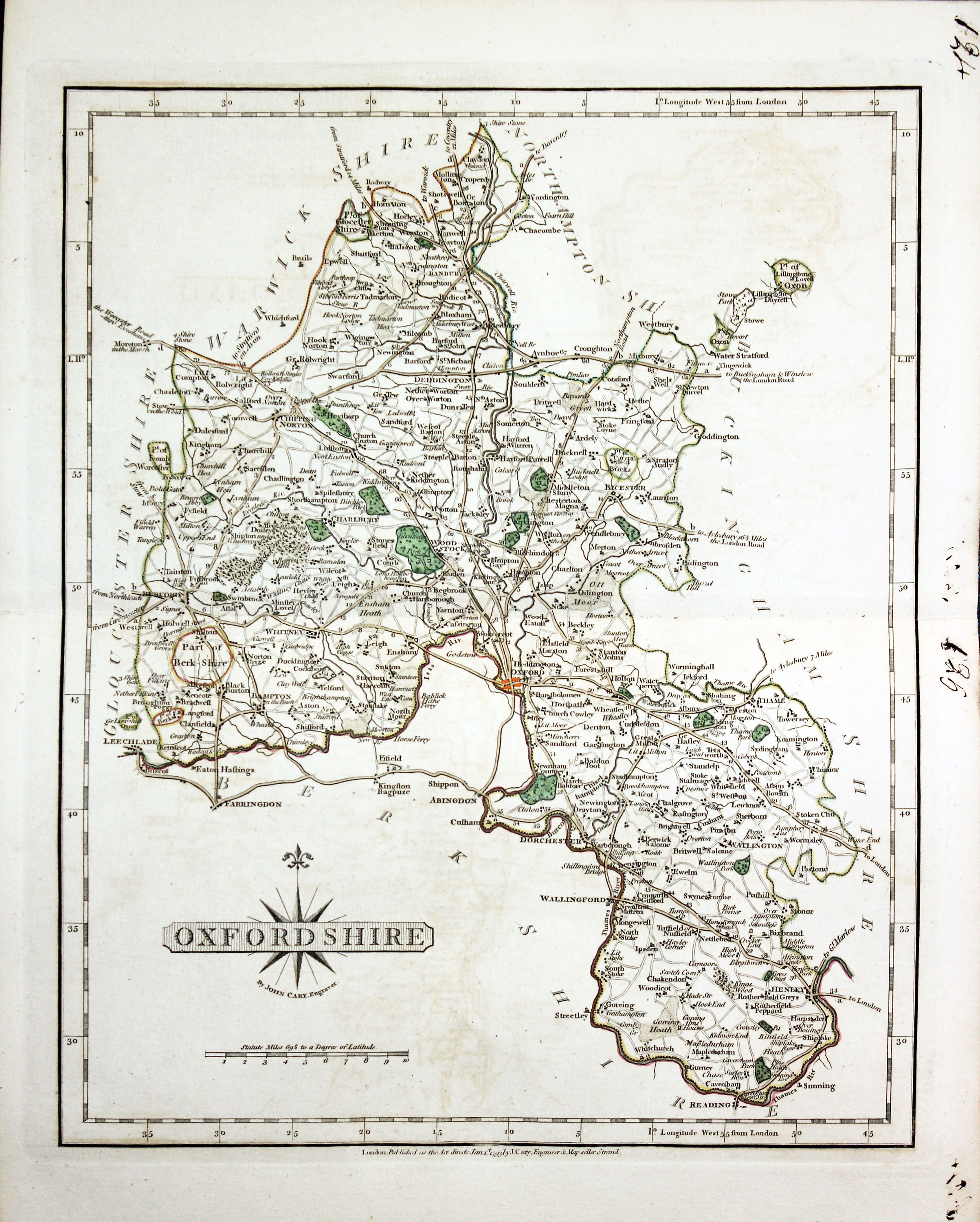 Map of Oxfordshire by John Cary  Map of Oxfordshire by John Cary