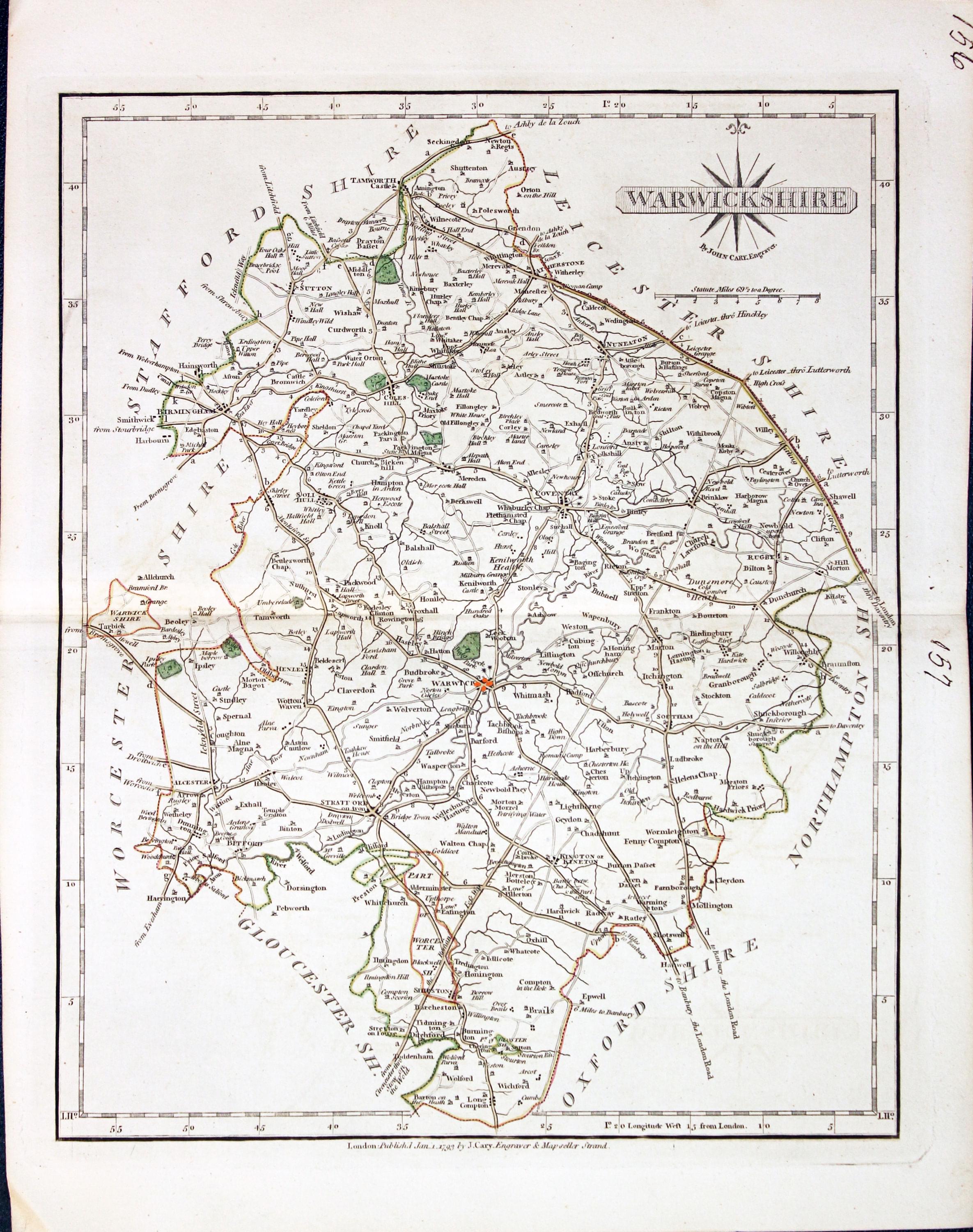Warwickshire, John Cary 1793  Warwickshire, John Cary 1793