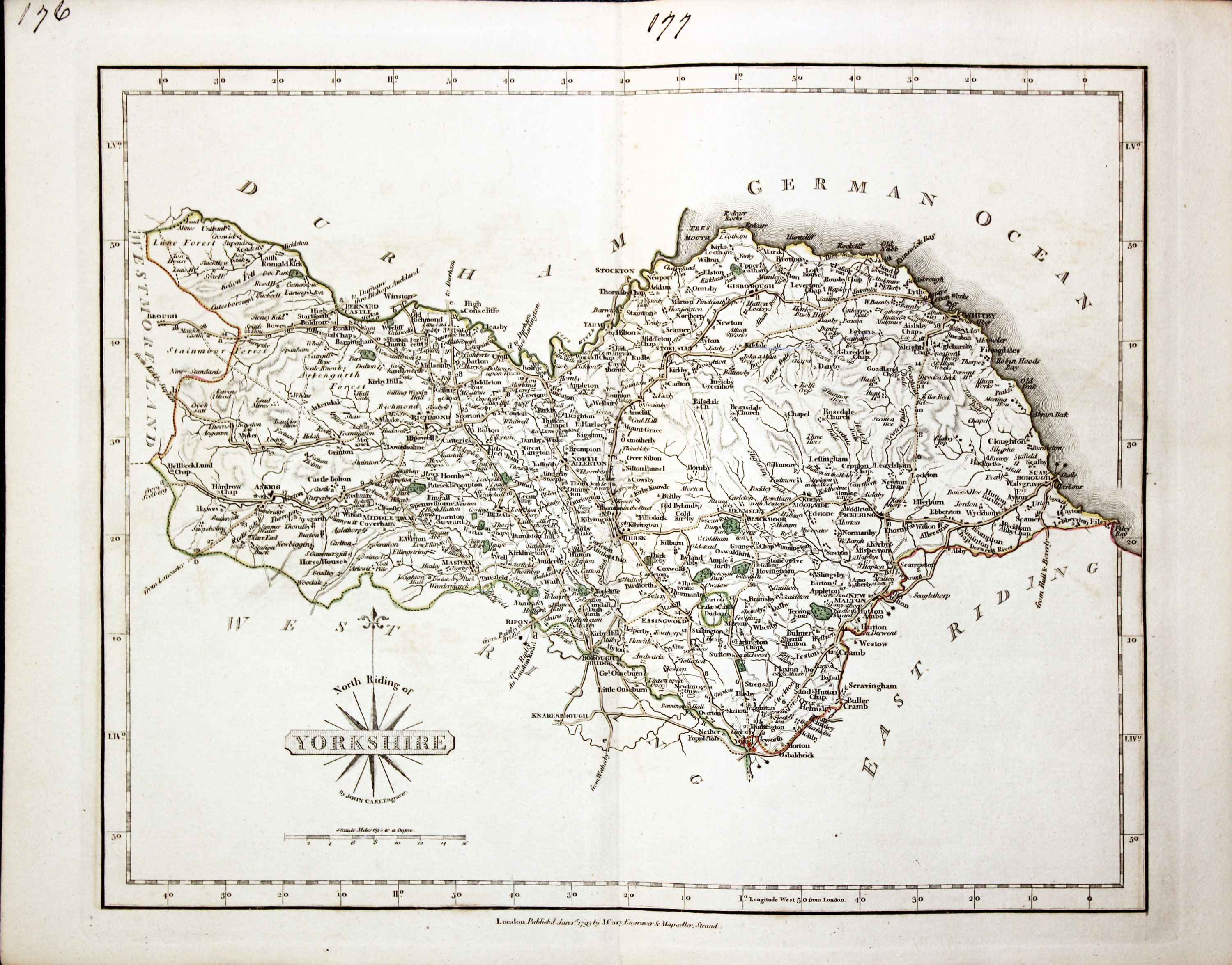 Map of Yorkshire North Riding 1793  Map of Yorkshire North Riding 1793