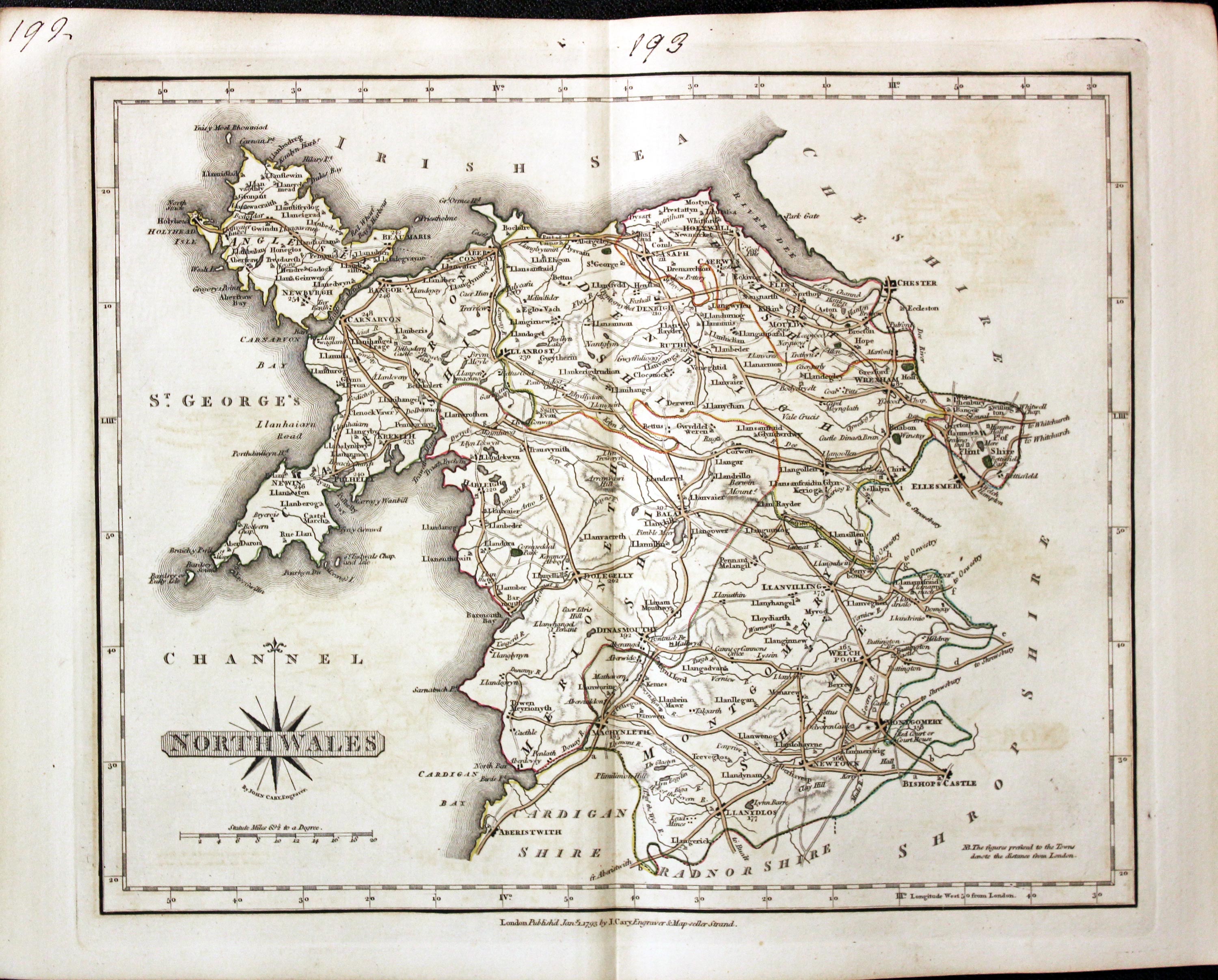 Map of North Wales by John Cary  Map of North Wales by John Cary