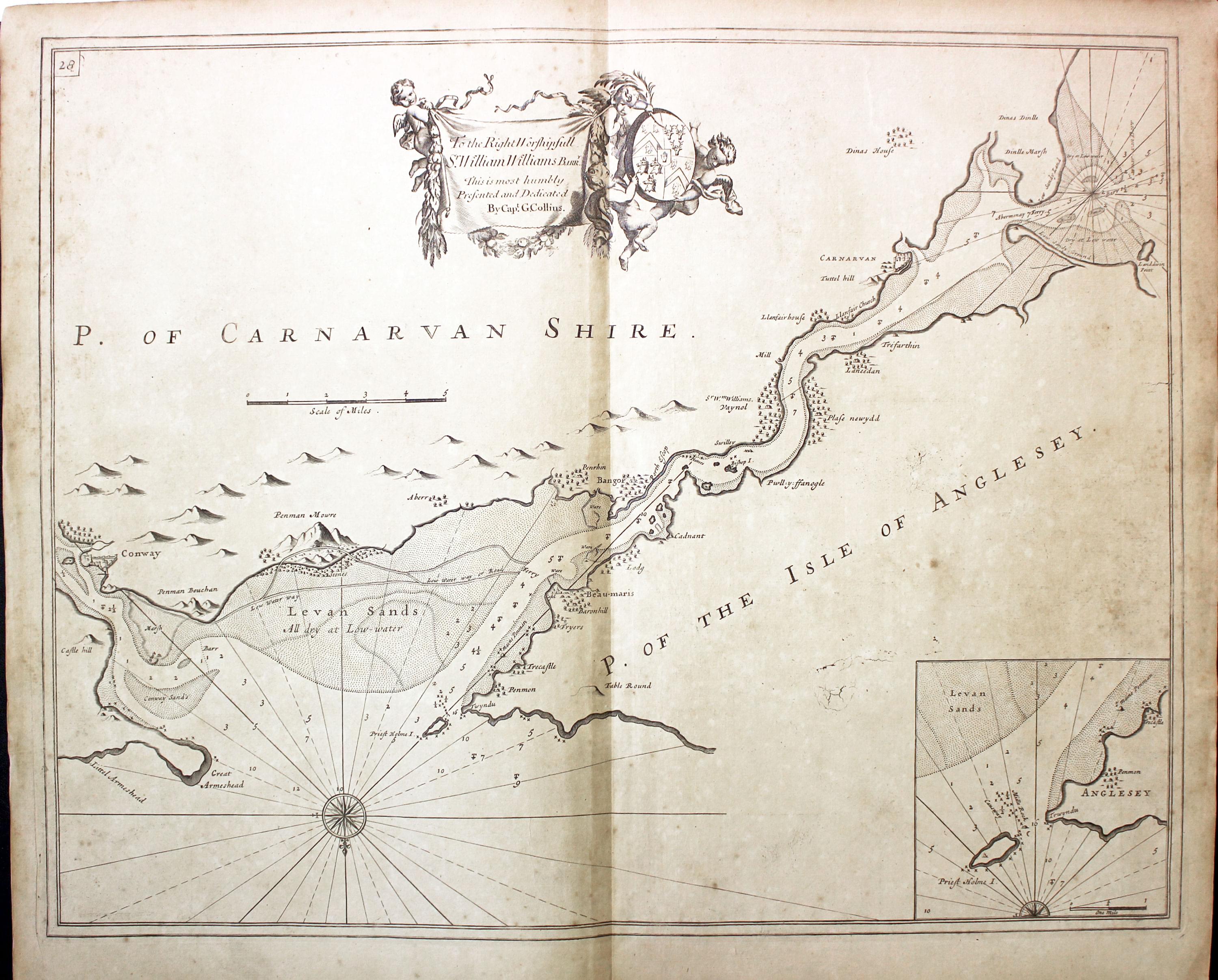 Chart of the Menai Straits, North Wales by Captain Greenville Collins
