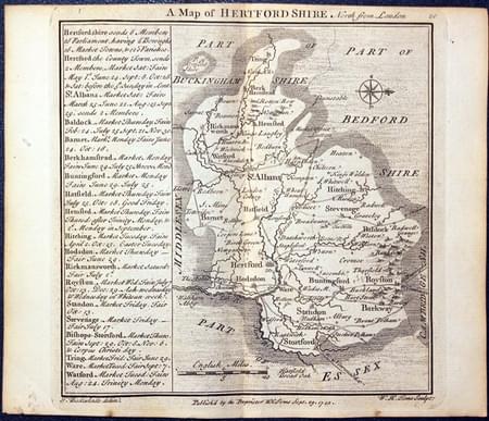 Hertfordshire, T.Badesladed and W. H.Toms 1742