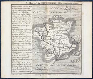 Worcestershire, T.Badesladed and W. H.Toms 1742