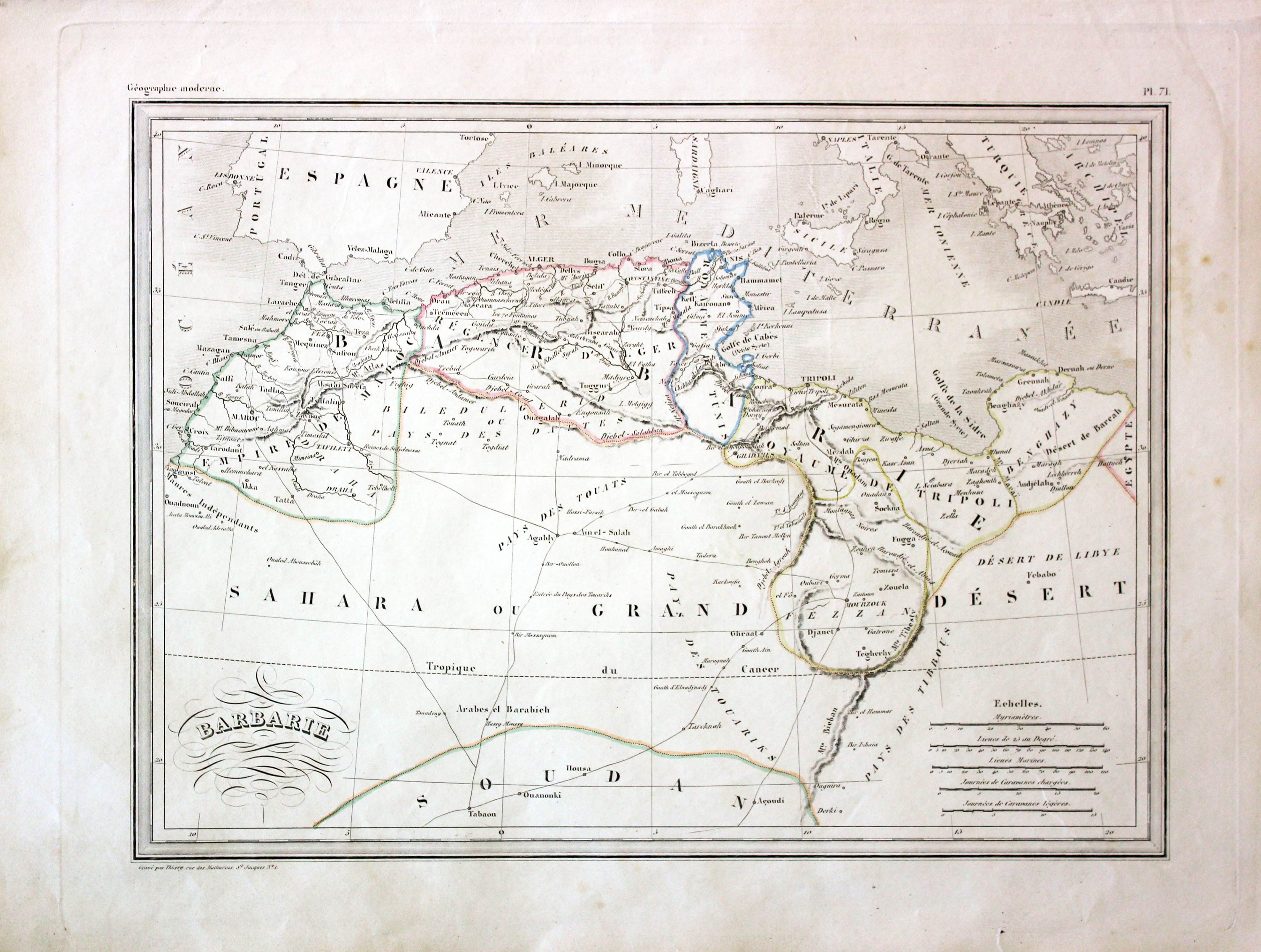 North Africa, Conrad Malte-Brun, 1837  North Africa, Conrad Malte-Brun, 1837