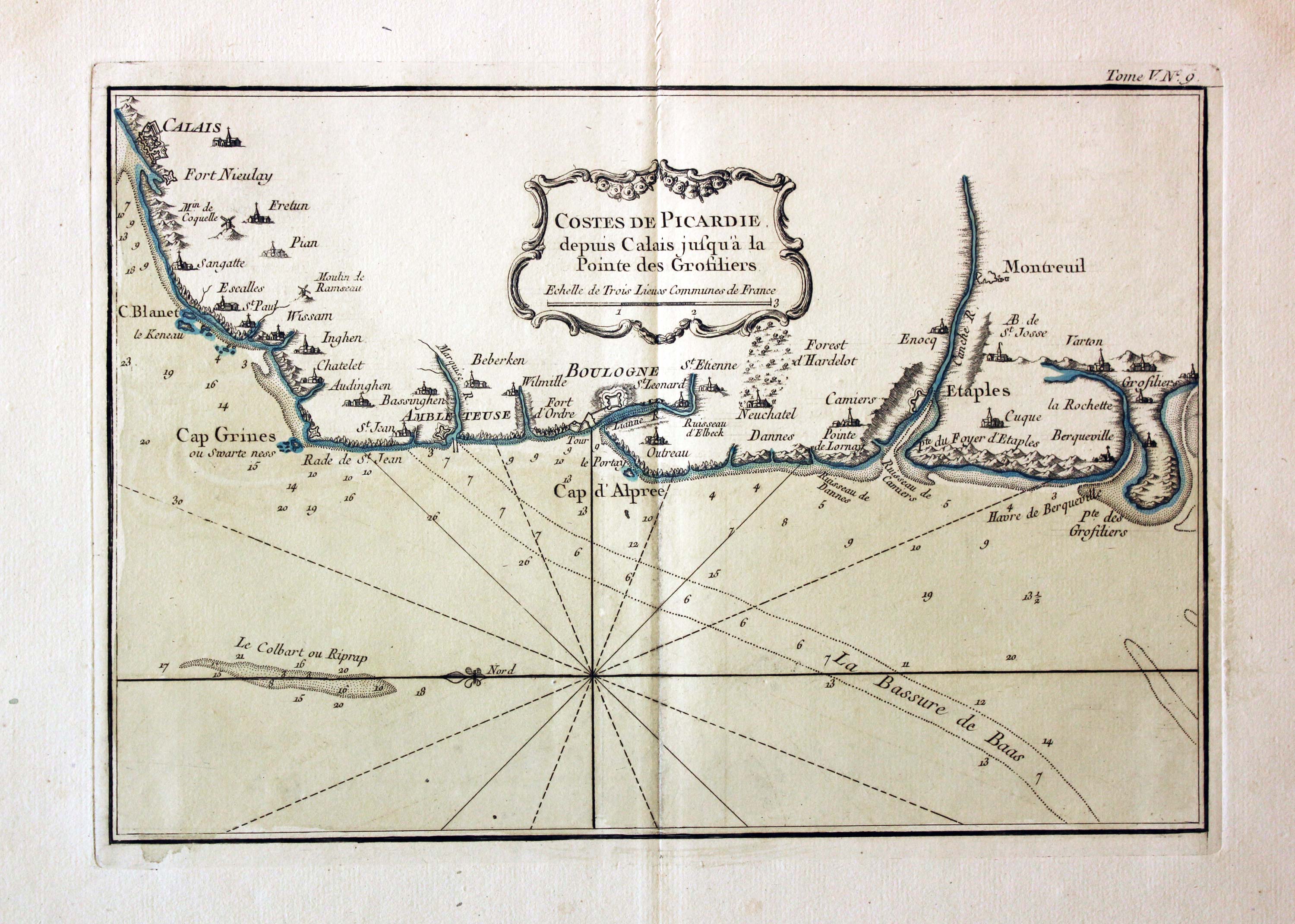 Coast of Picardie, Jacques Nicholas Bellin, 1764