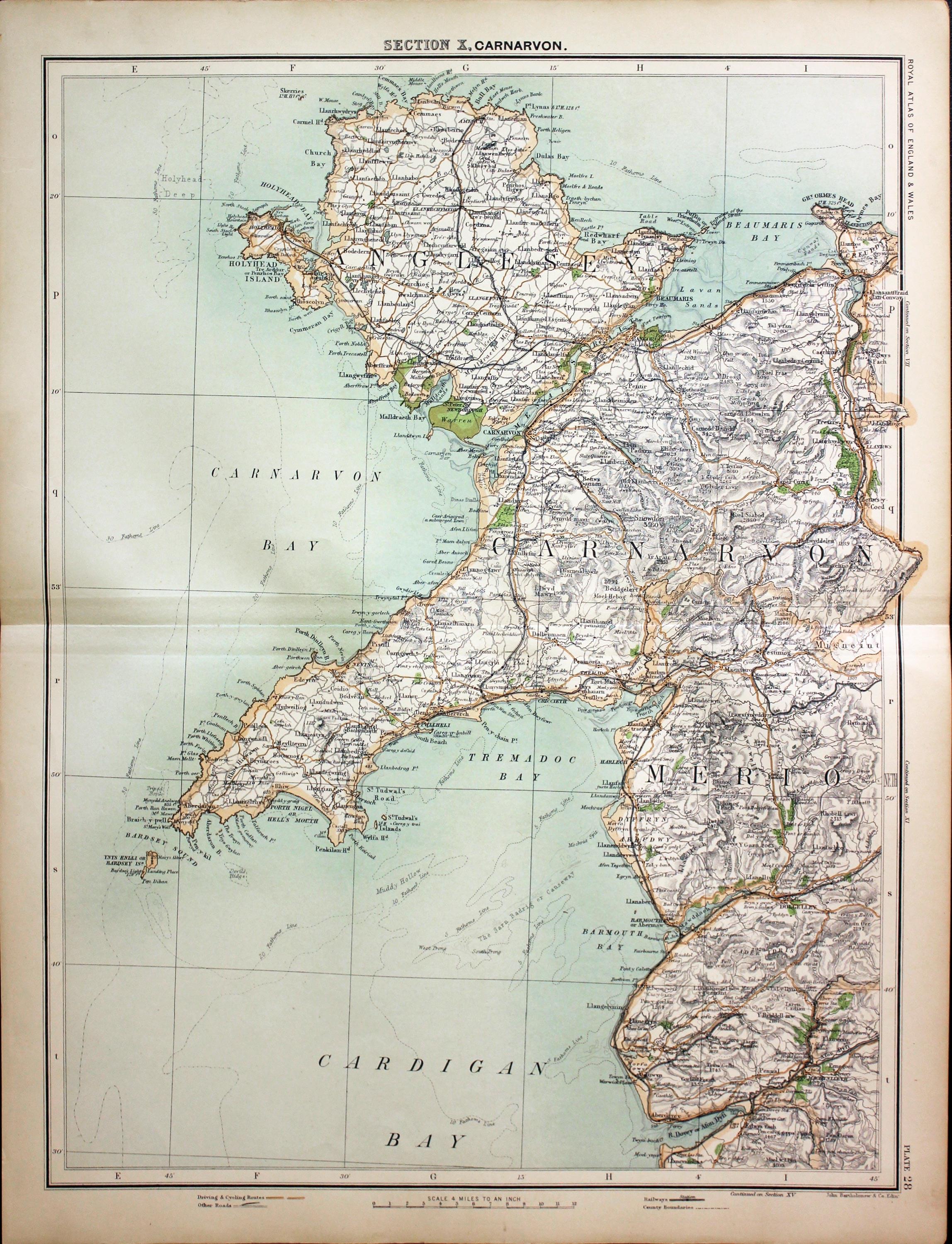 North Wales, John Bartholomew c.1898