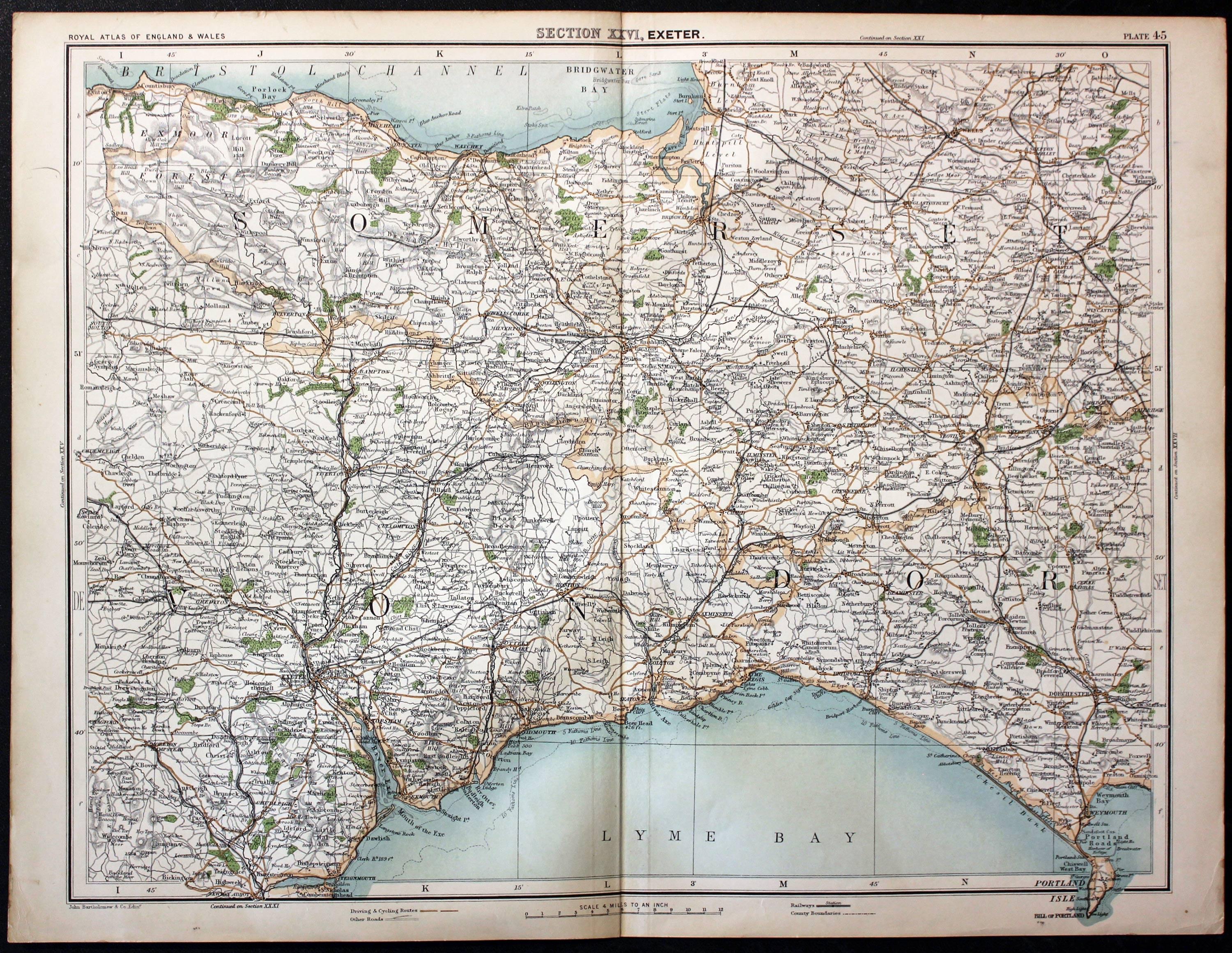 Wiltshire and Berkshire, John Bartholomew, c.1898  Wiltshire and Berkshire, John Bartholomew, c.1898