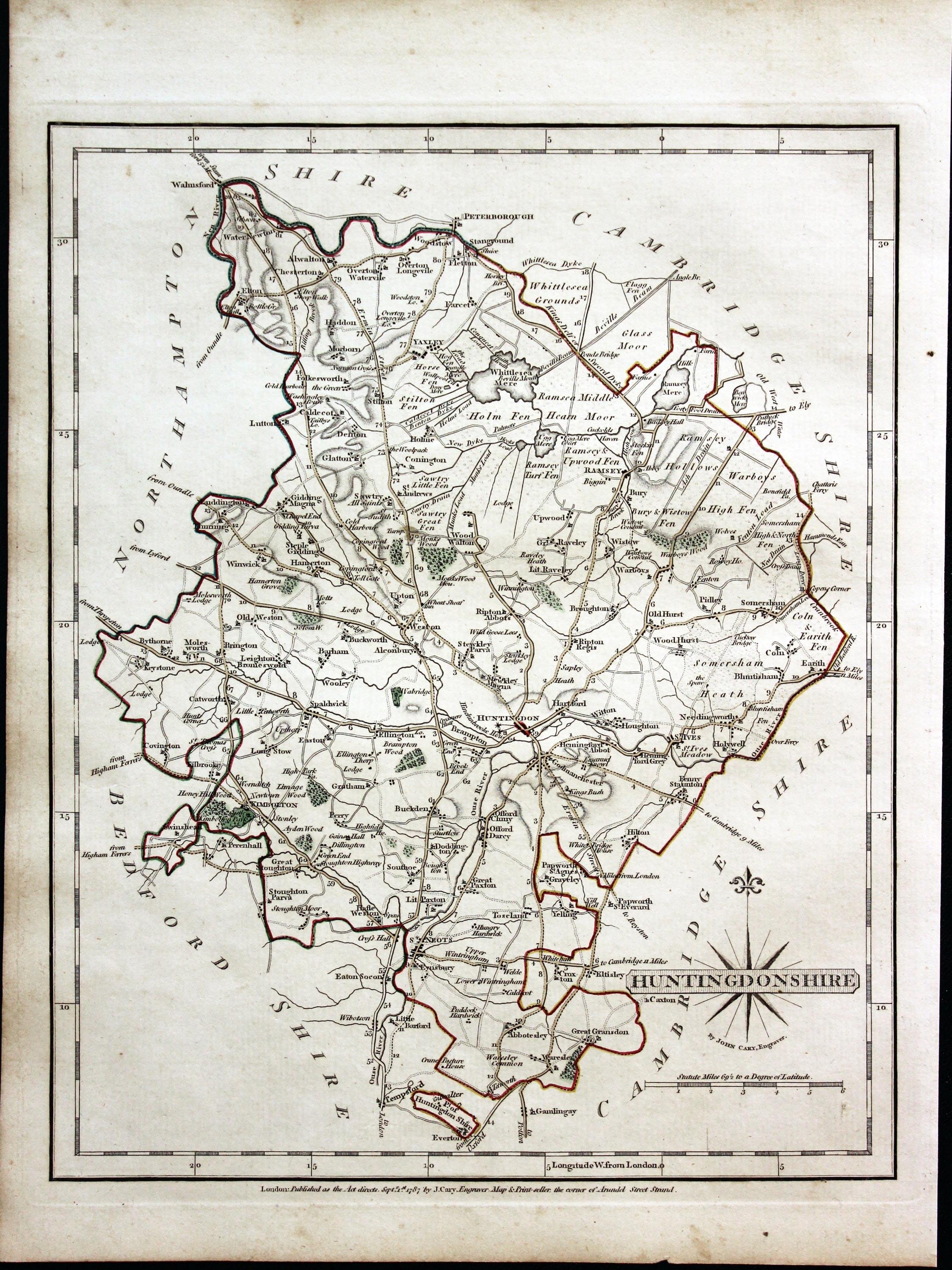 Huntingdonshire, John Cary 1787  Huntingdonshire, John Cary 1787