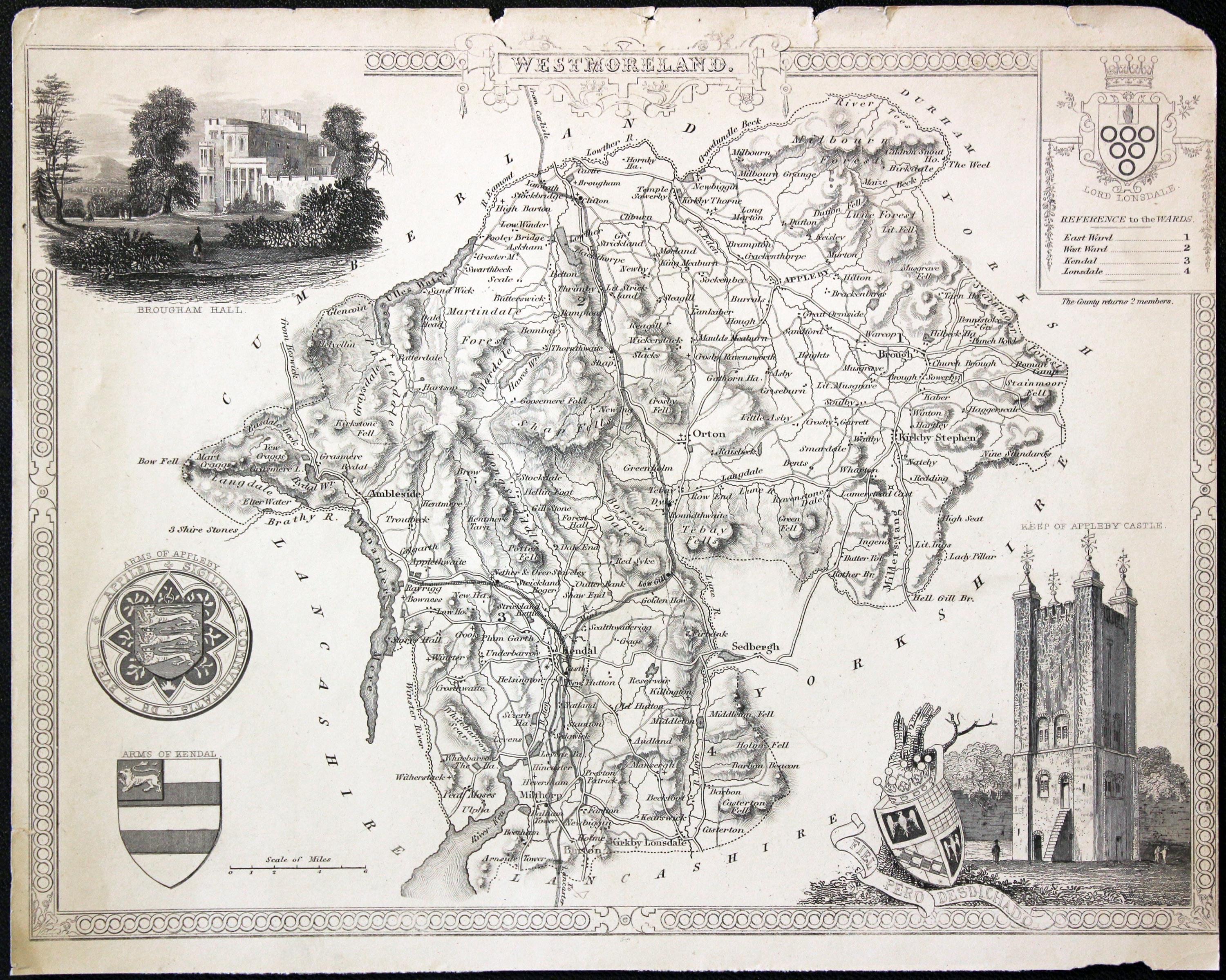 Westmorland, Thomas Moule, c.1850