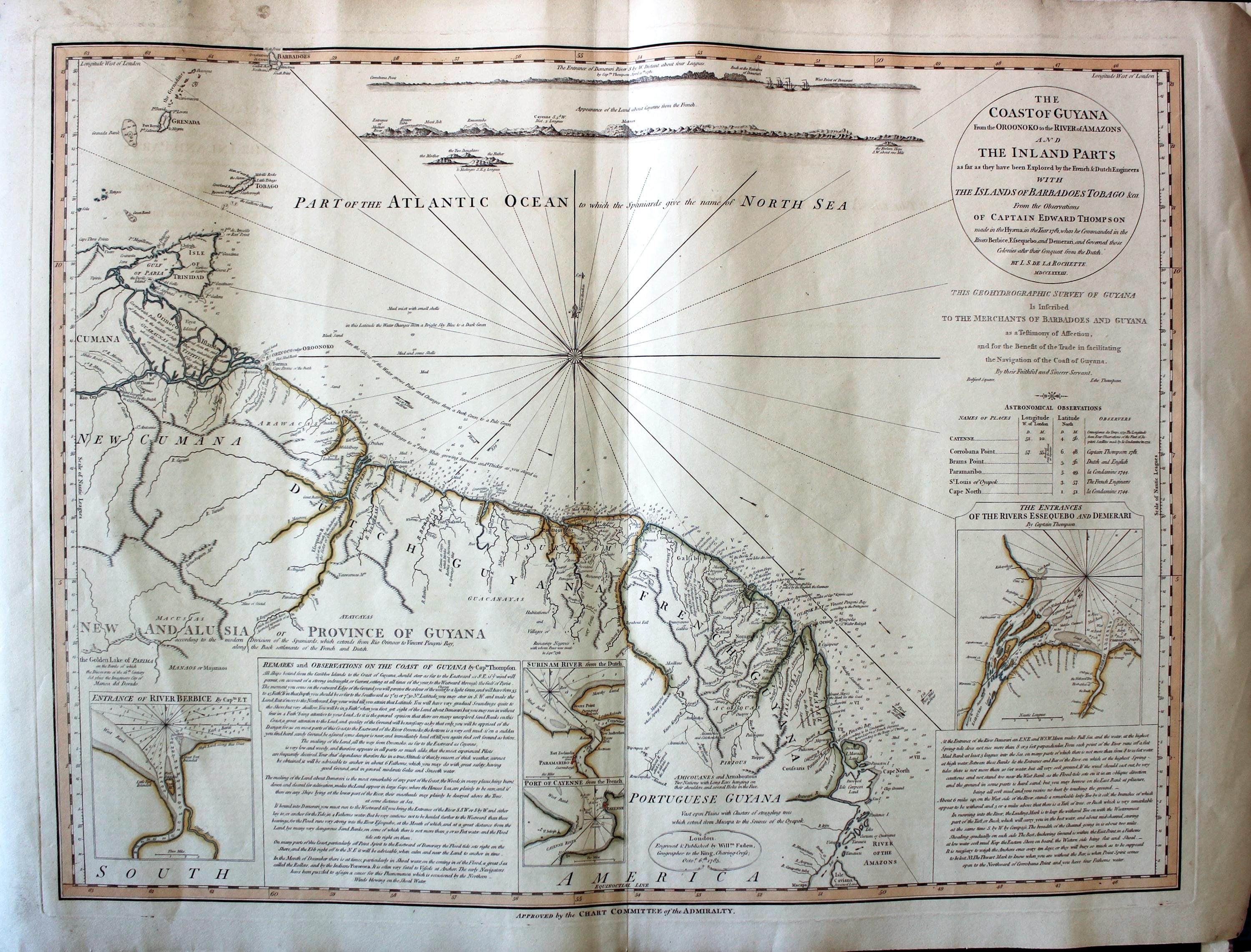Coast of Guiana, Louis S. d'Arcy Rochetts 1783  Coast of Guiana, Louis S. d'Arcy Rochetts 1783