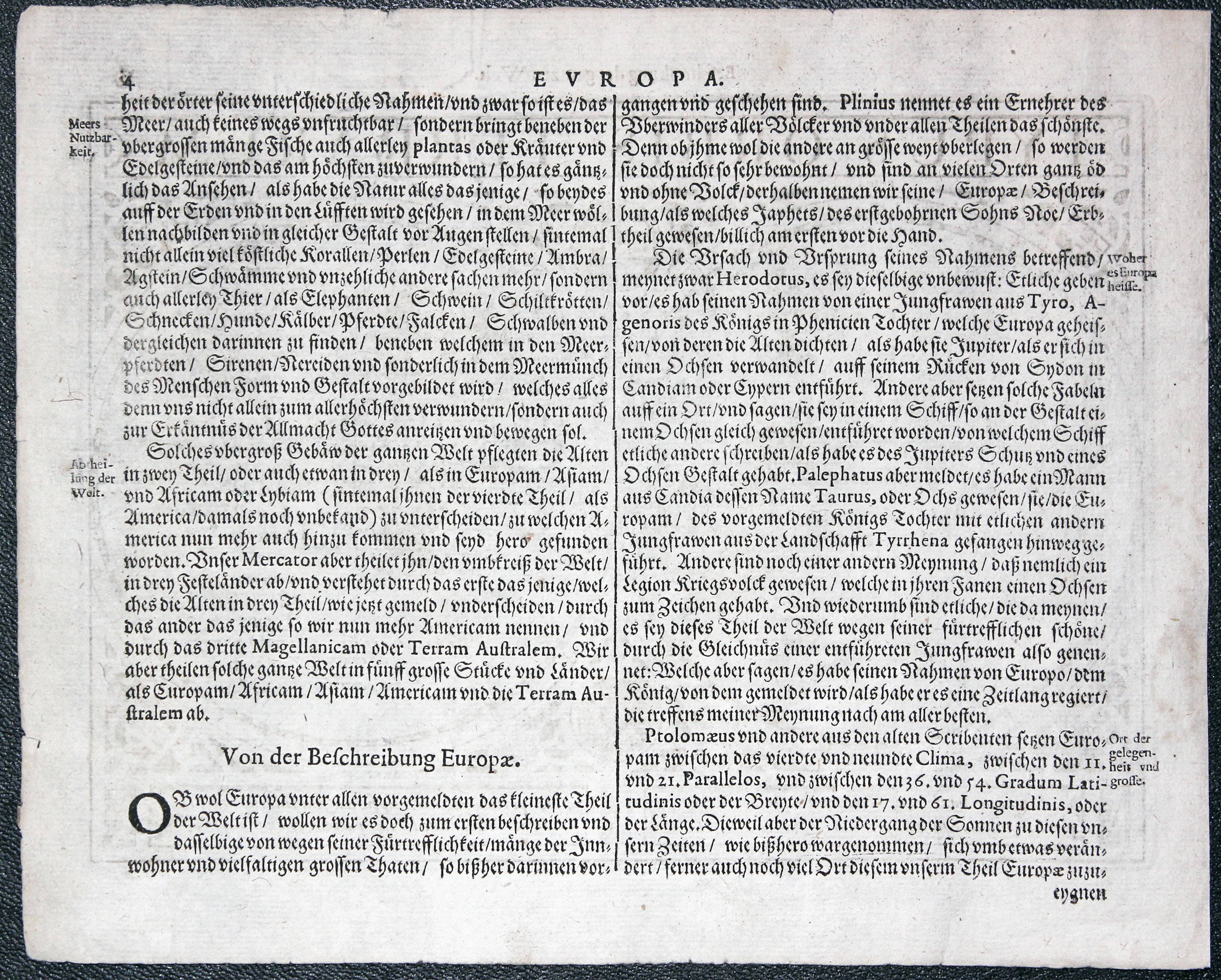 Verso World map Mercator / Jansson 1633