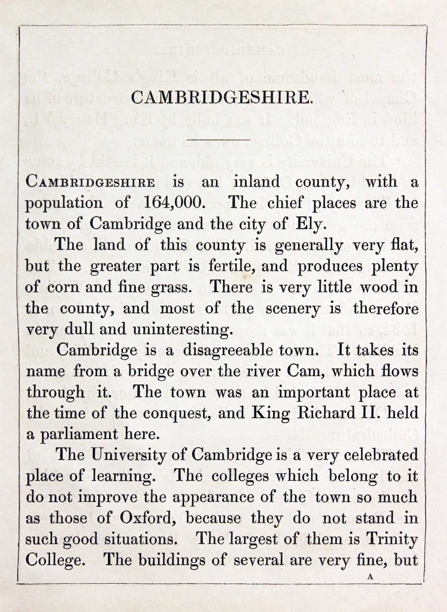 Text for Cambridsgeshire by Reuben Ramble, 18844