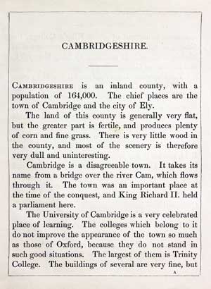 Text for Cambridsgeshire by Reuben Ramble, 18844