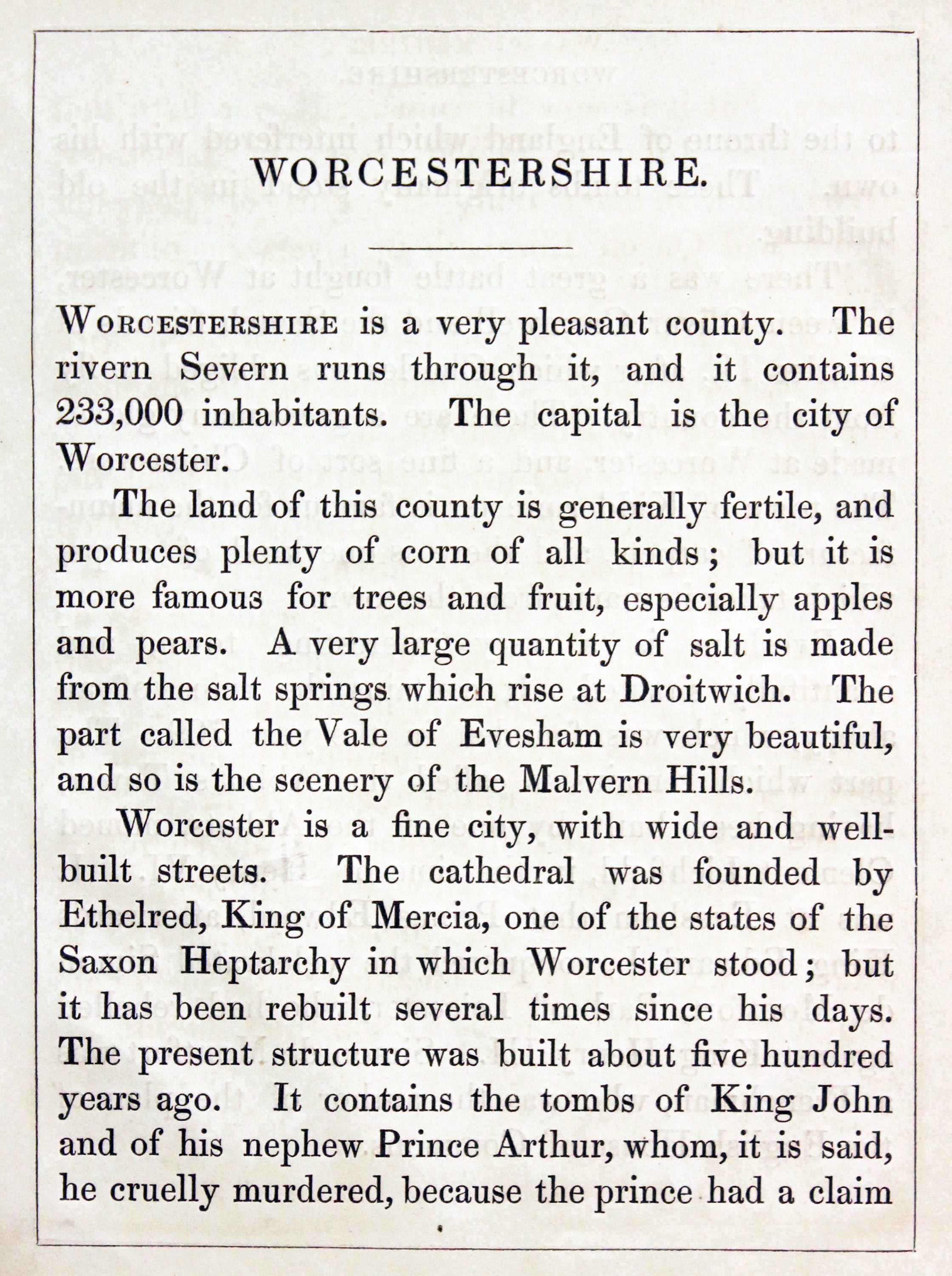 Worcestershire Text, Reuben Ramble 1844  Worcestershire Text, Reuben Ramble 1844