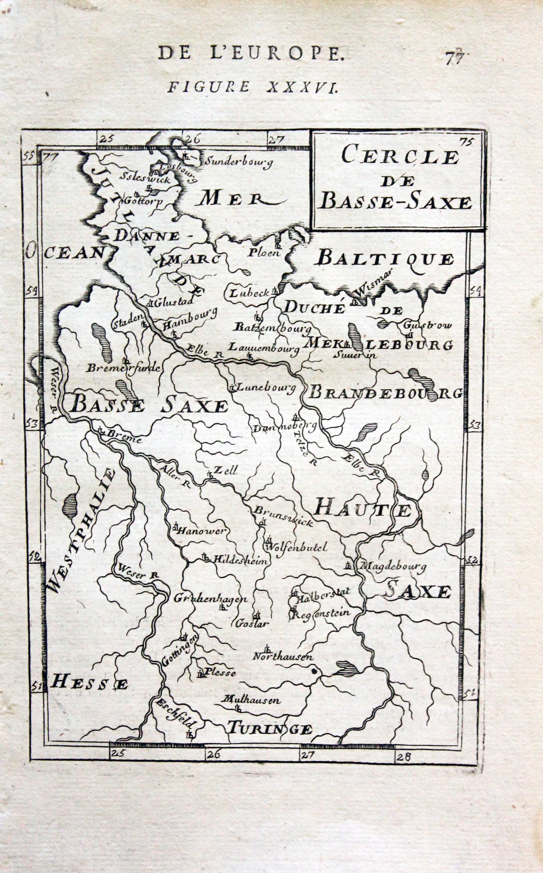 Basse-Saxe, Alain Manesson-Mallet, 1693  Basse-Saxe, Alain Manesson-Mallet, 1693