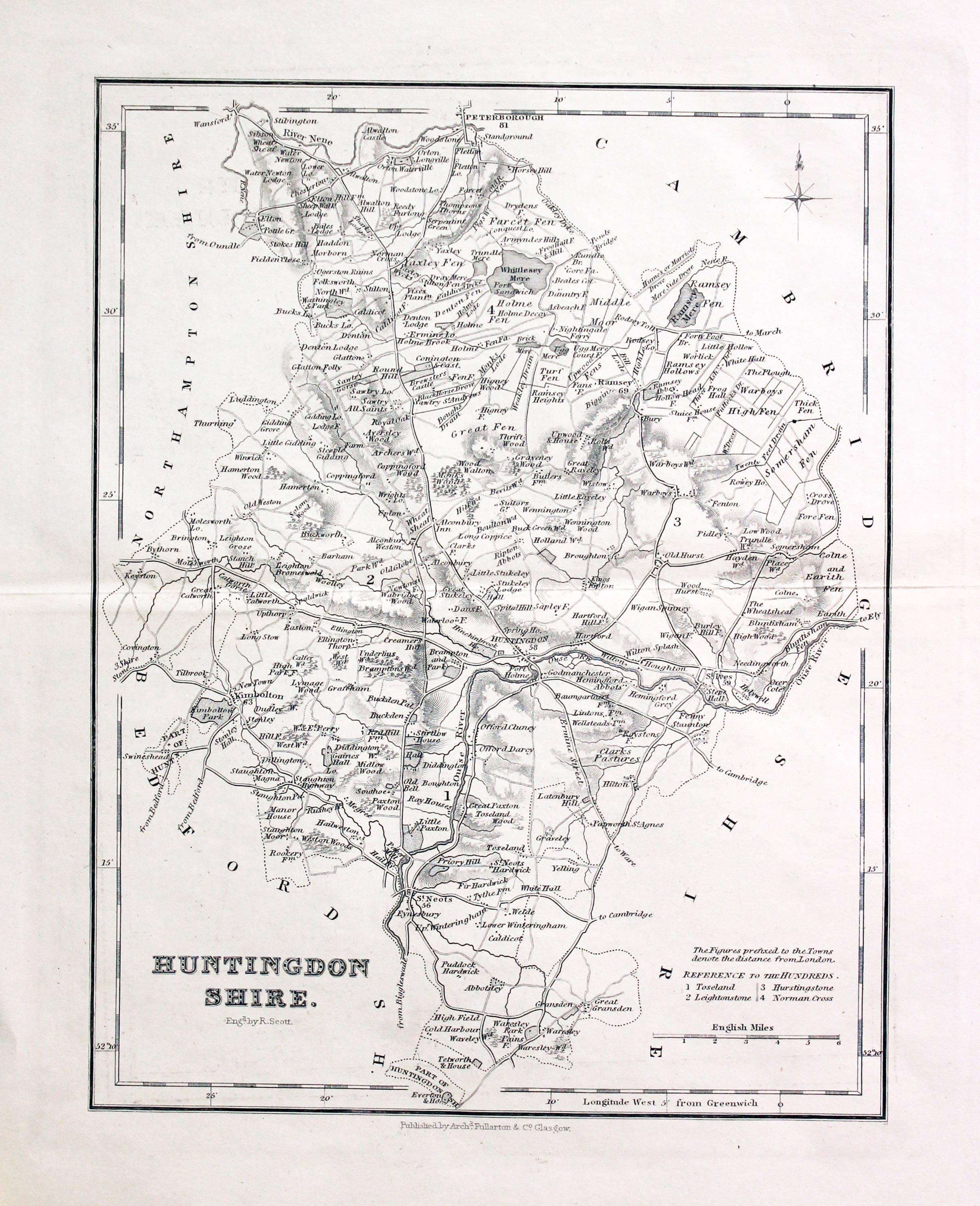 Huntingdonshire, Archibald Fullarton, 1843  Huntingdonshire, Archibald Fullarton, 1843
