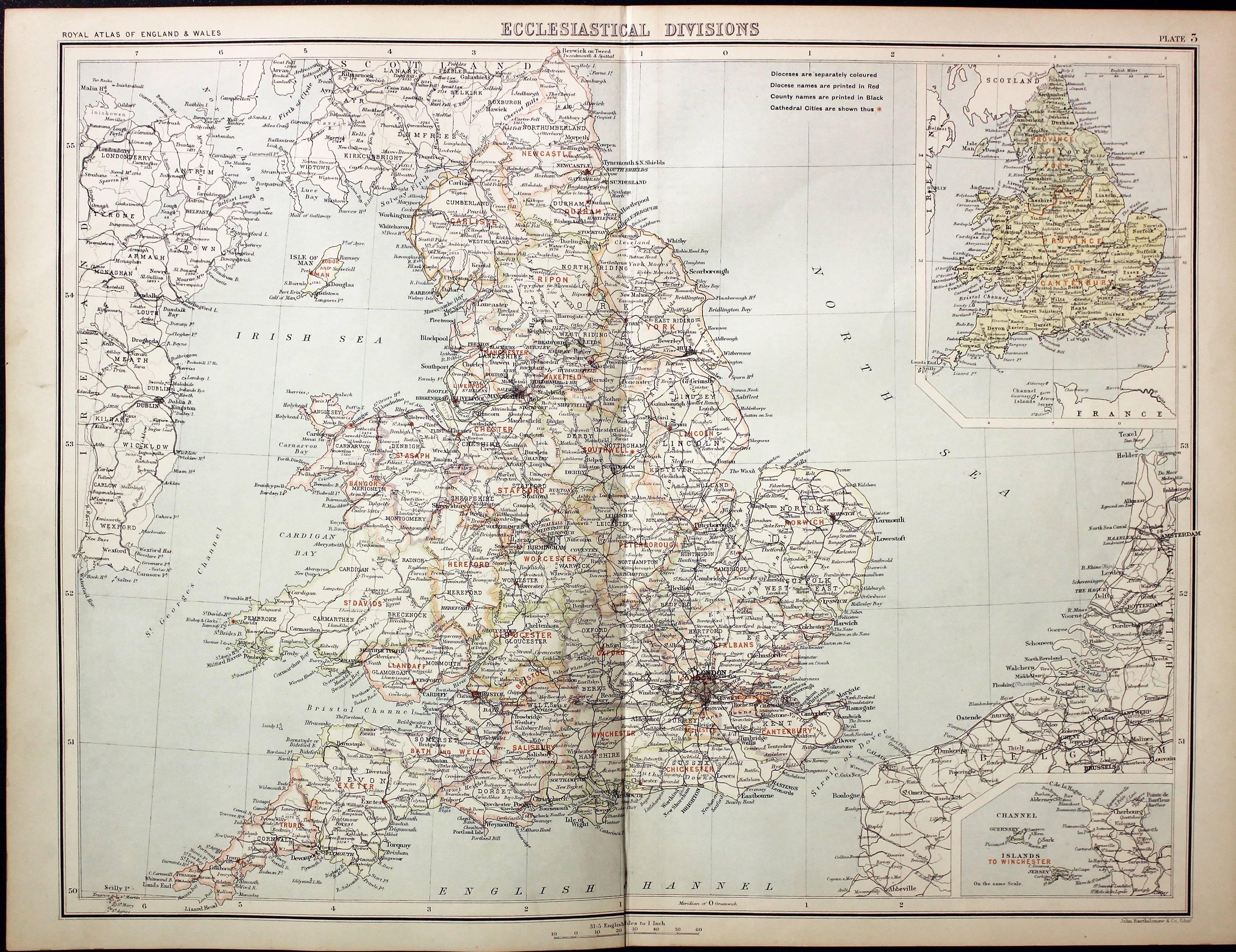 Ecclesiastical Divisions, John Bartholomew, c.1898