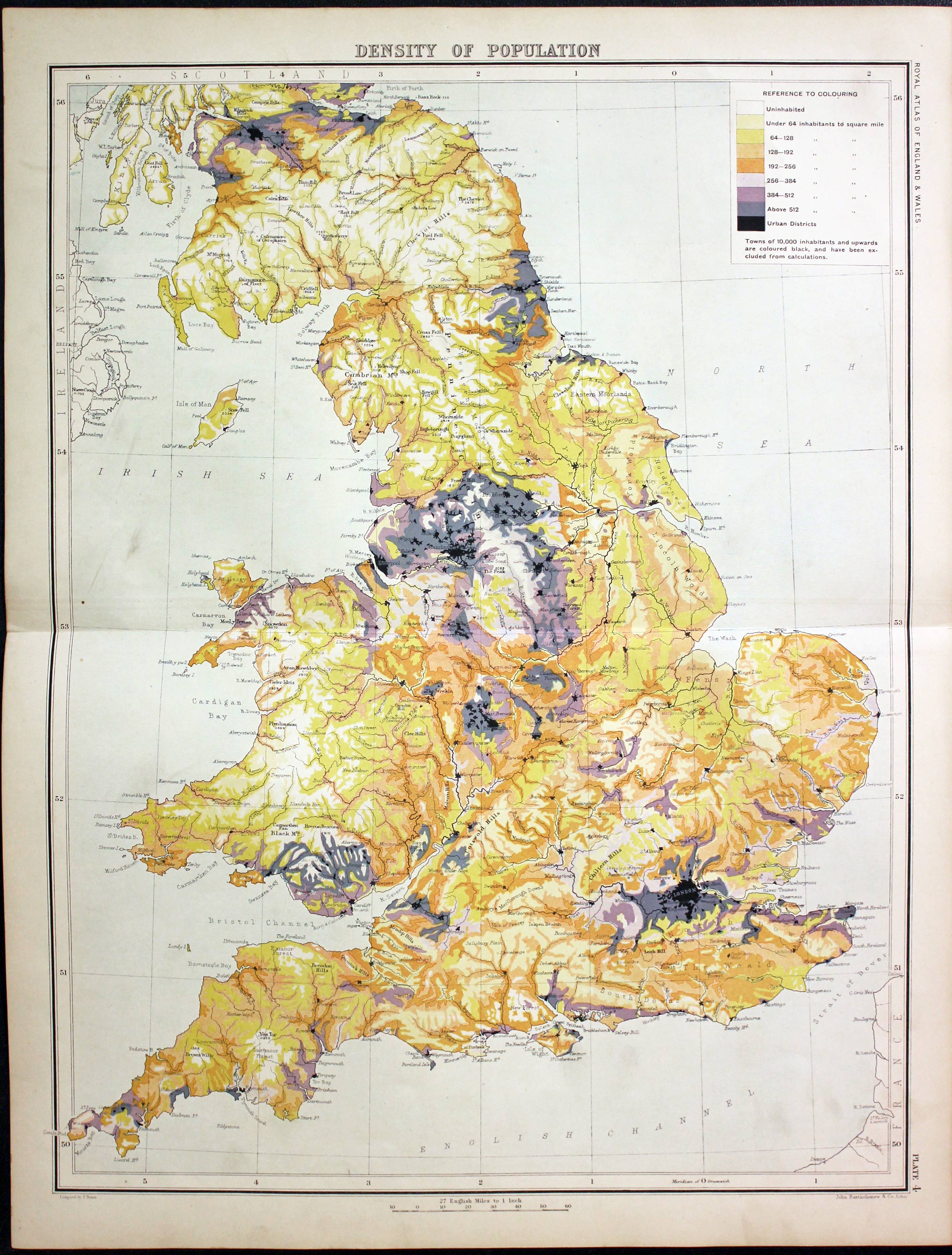 Density of Population, John Bartholomew, c.1898