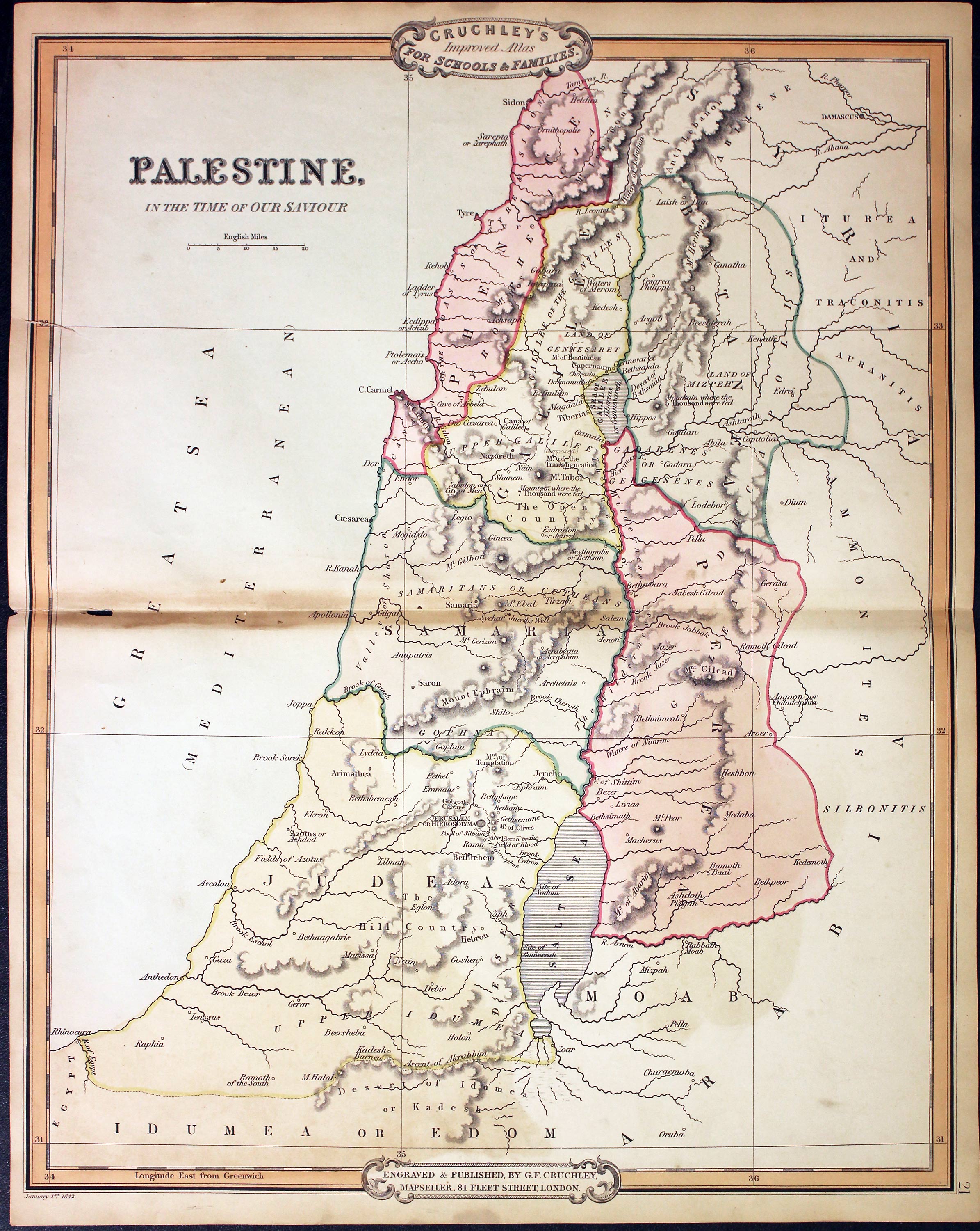 Palestine, George Frederick Cruchley, 1848  Palestine, George Frederick Cruchley, 1848