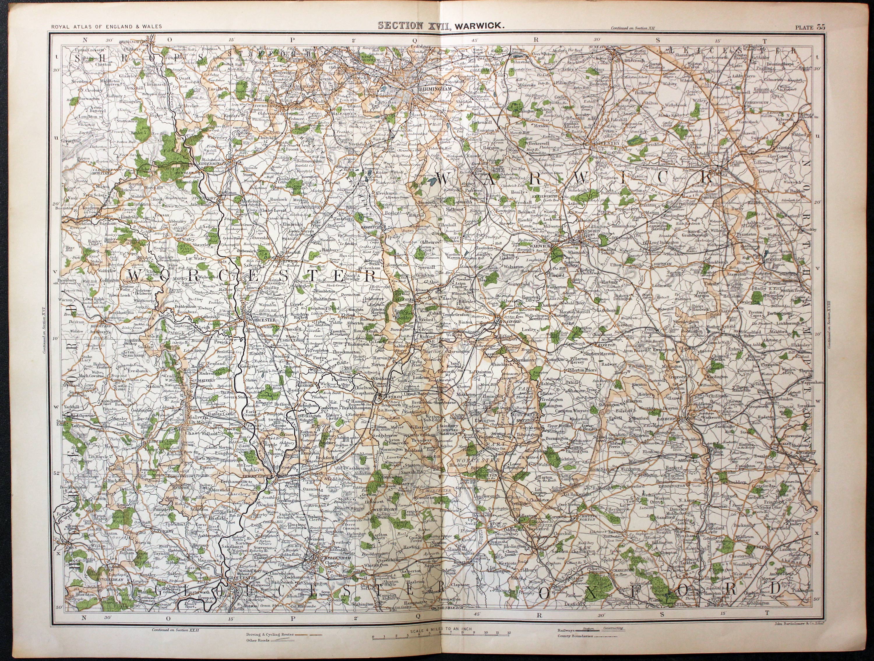 Part of Warwickshire, John Batholomew, c.1898  Part of Warwickshire, John Batholomew, c.1898