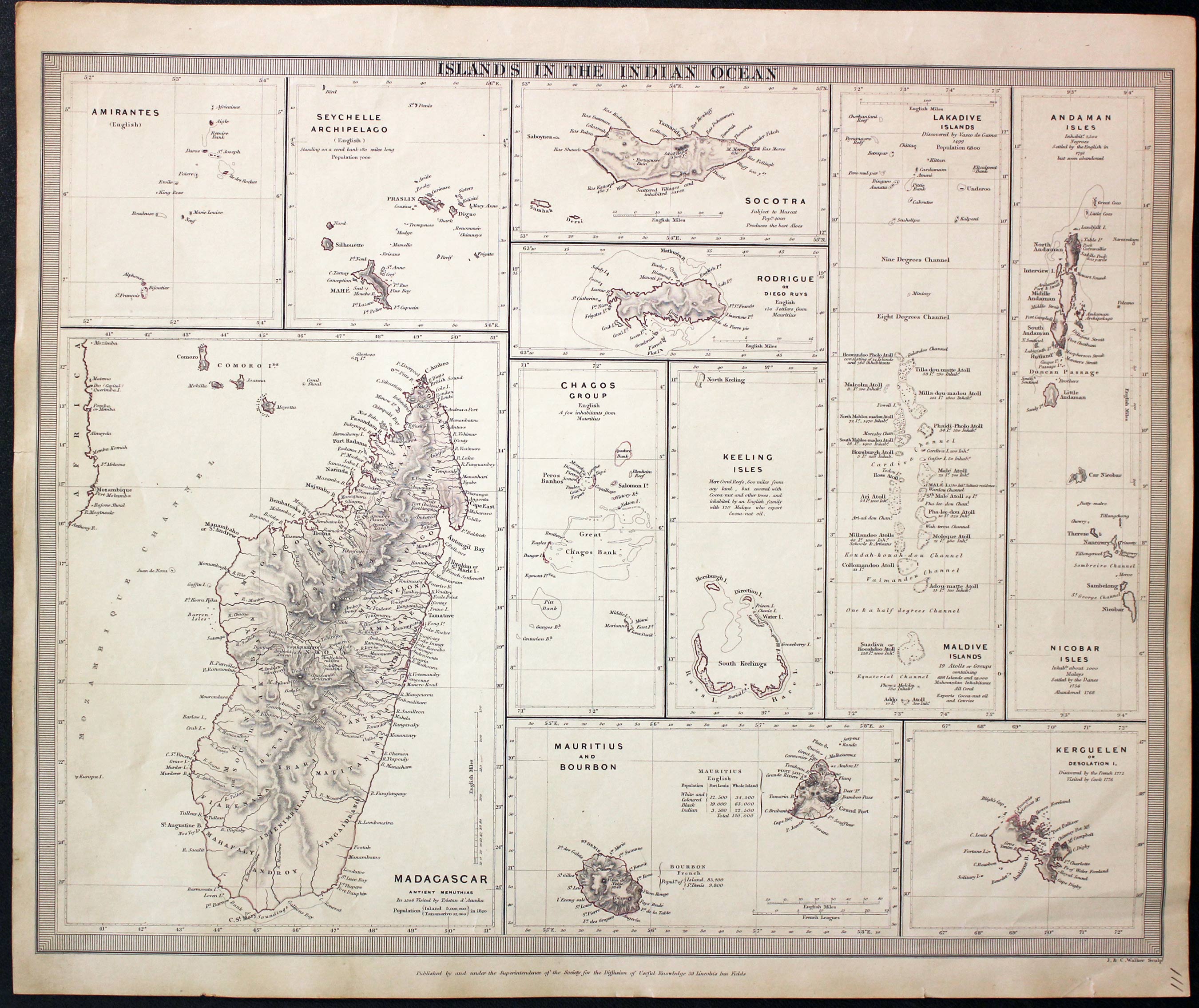 Islands in the Indian Ocean S.D.U.K. 1844  Islands in the Indian Ocean S.D.U.K. 1844