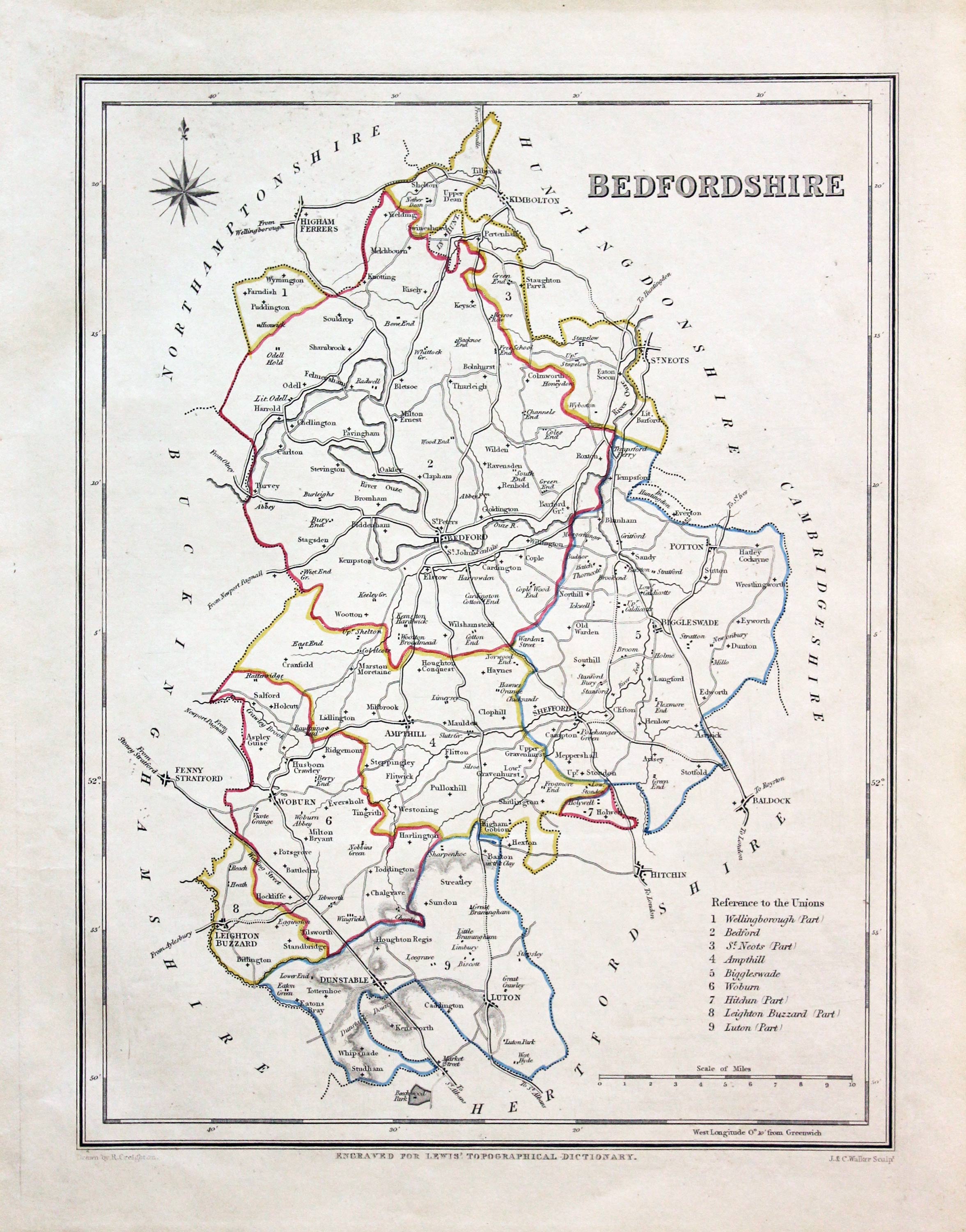 Bedfordshire, Samuel Lewis 1845