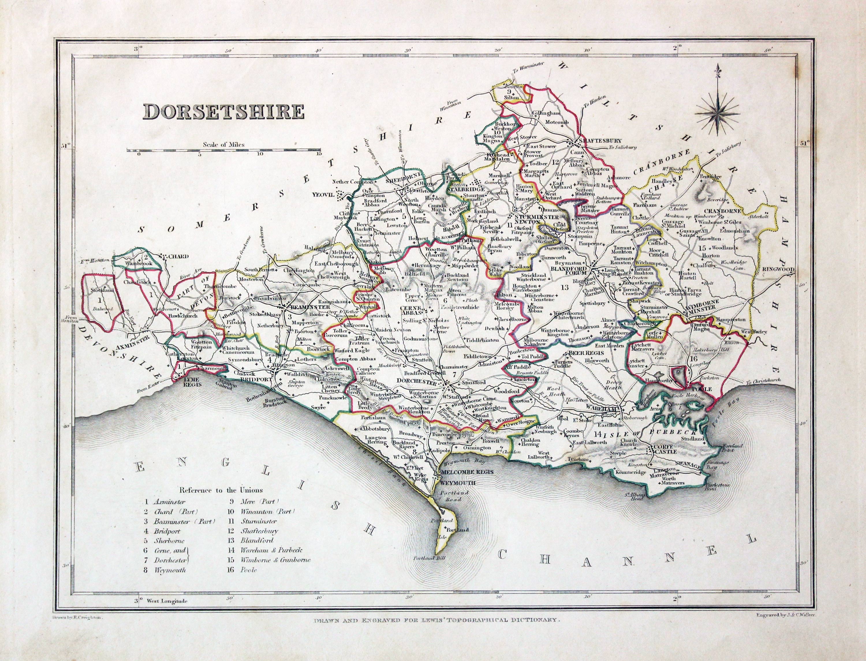 Dorsetshire, Samuel Lewis 1845