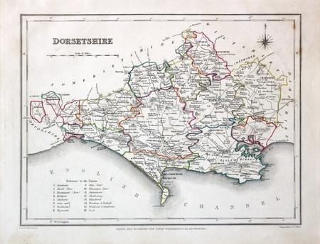 Map of Dorsetshire published by Samuel Lewis c.1833