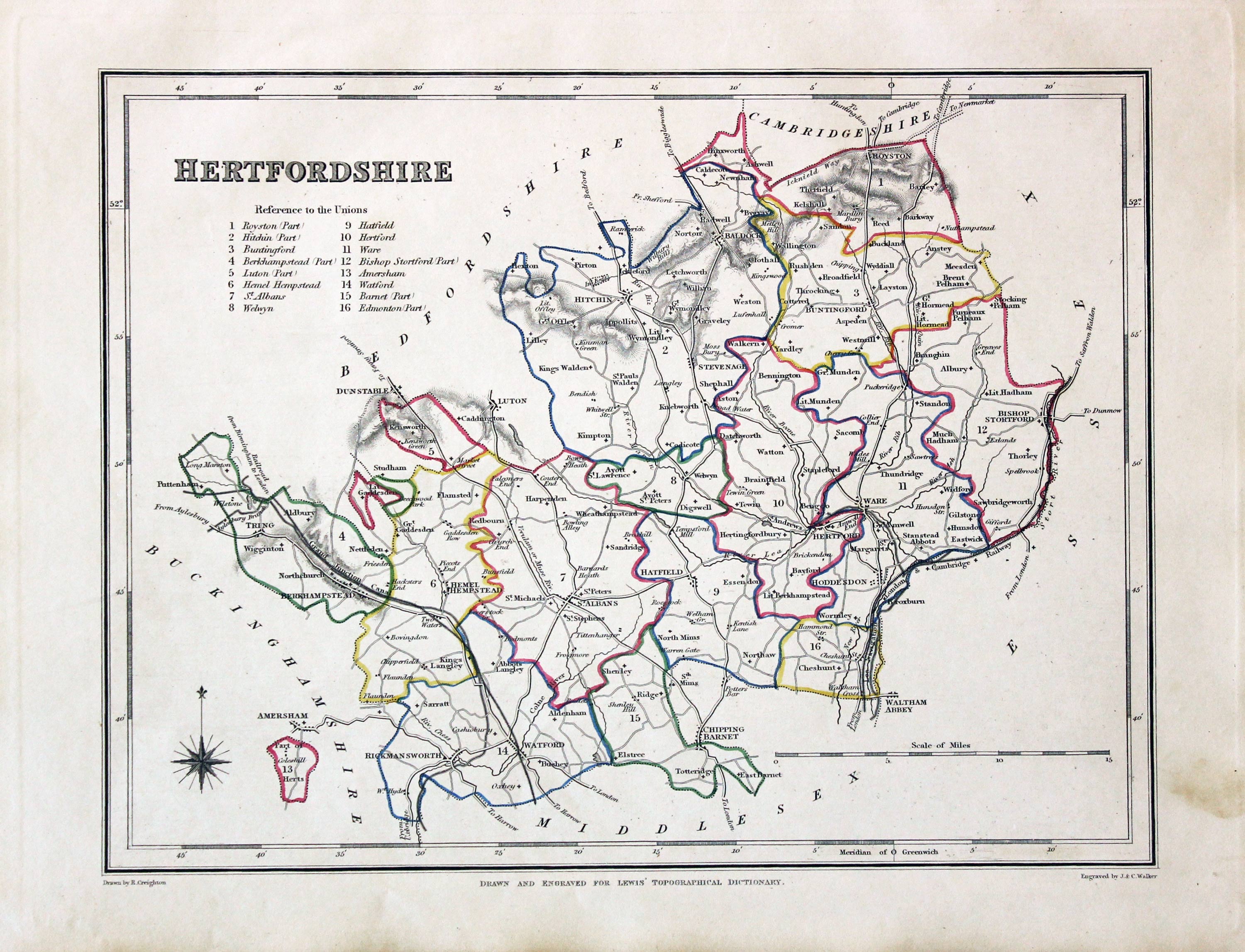 Hertfordshire, Samuel Lewis 1845  Hertfordshire, Samuel Lewis 1845