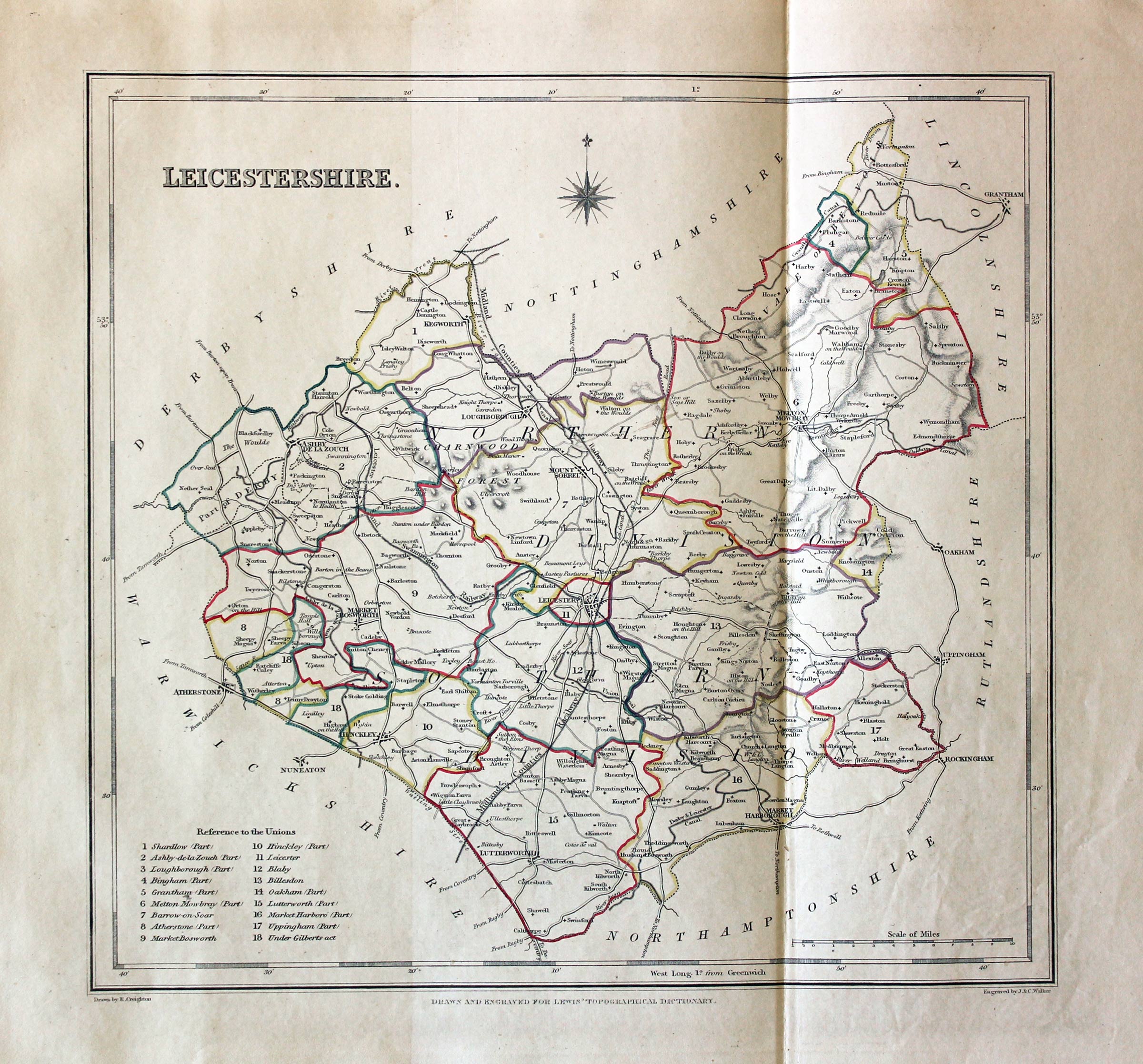 Leicestershire, Samuel Lewis 1845  Leicestershire, Samuel Lewis 1845