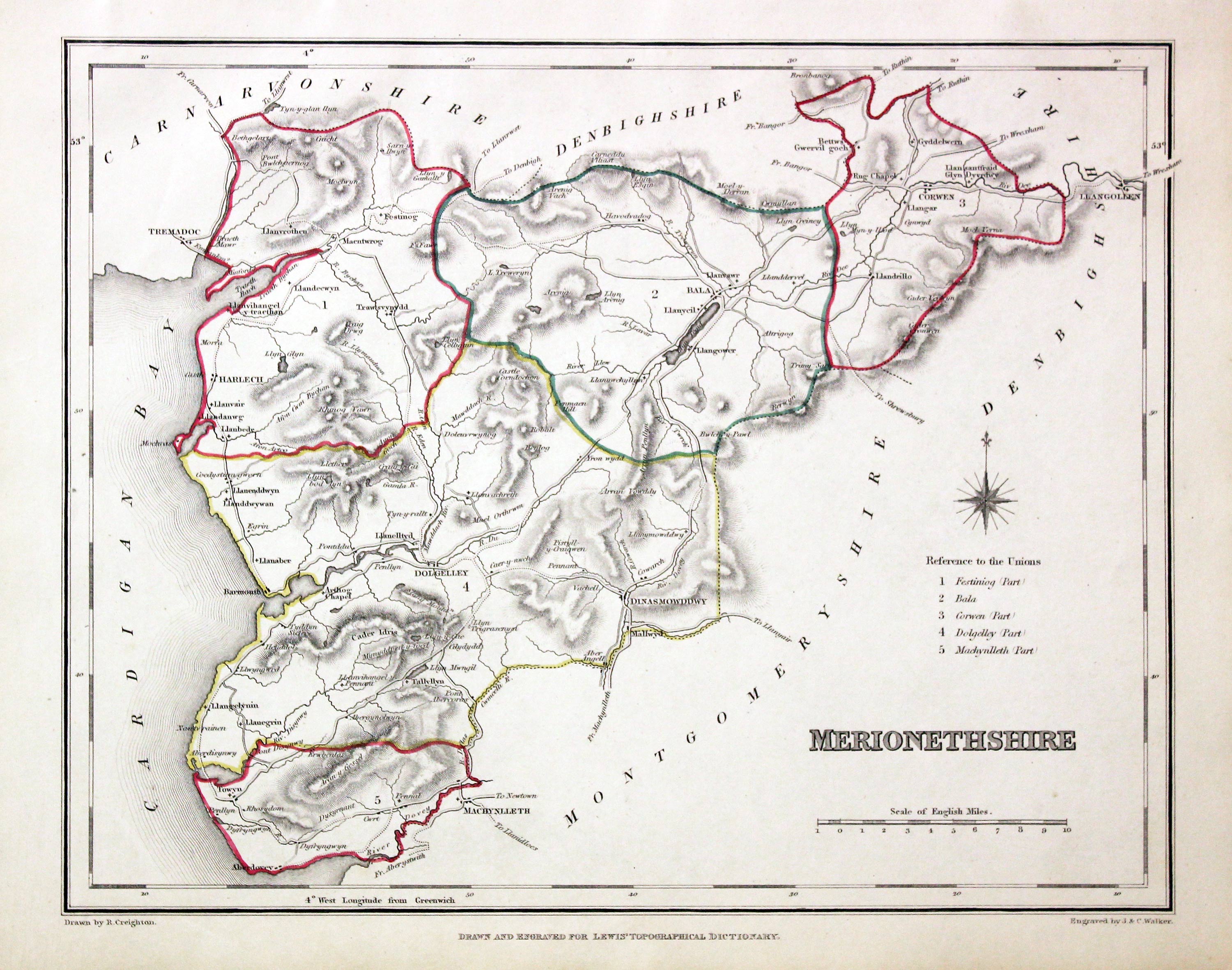 Merionethshire, Samuel Lewis 1845