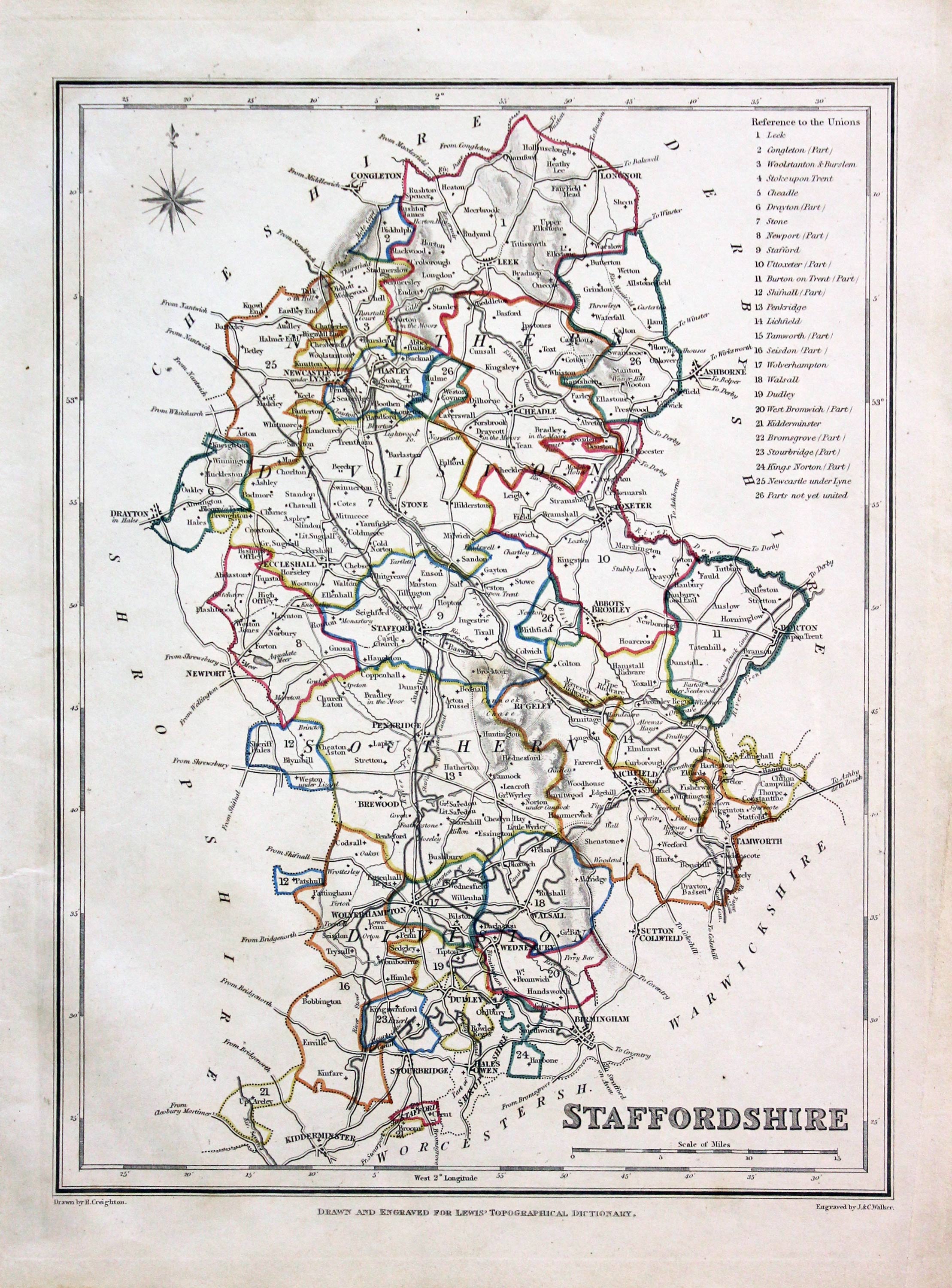 Staffordshire, Samuel Lewis 1845