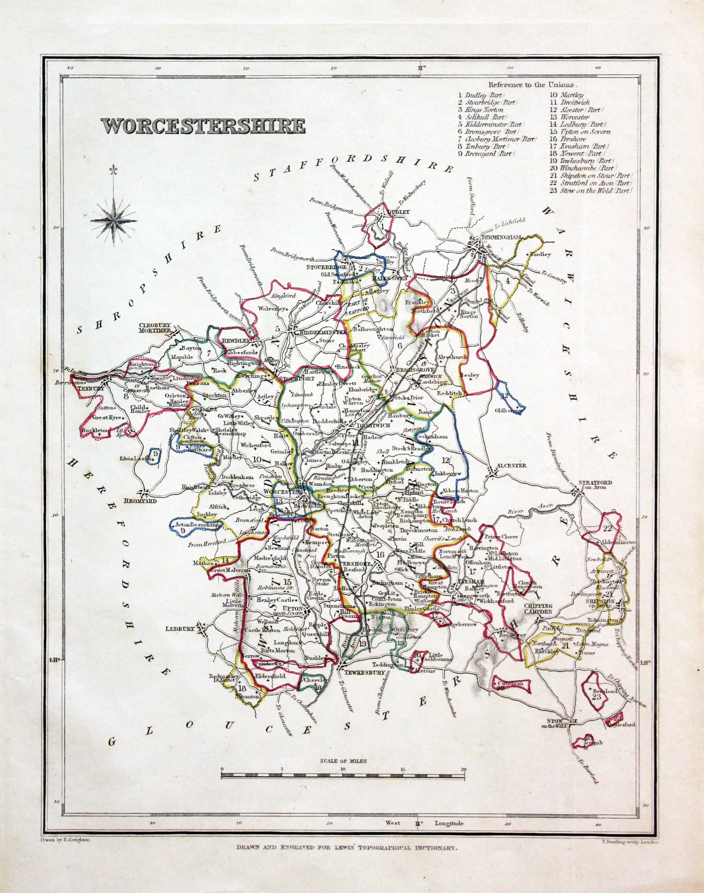 Worcestershire, Samuel Lewis 1845  Worcestershire, Samuel Lewis 1845