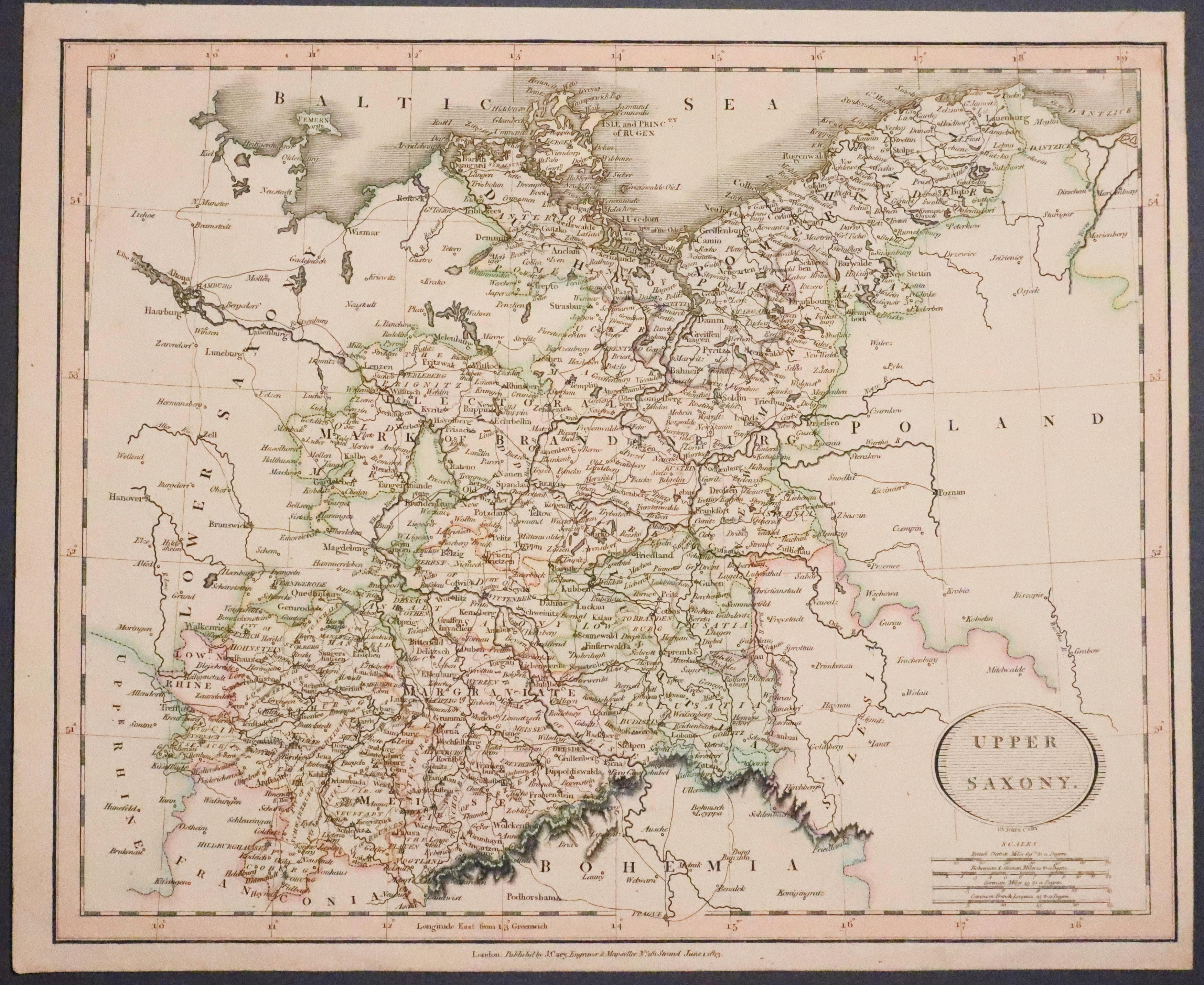 Upper Saxony, John Cary 1813  Upper Saxony, John Cary 1813