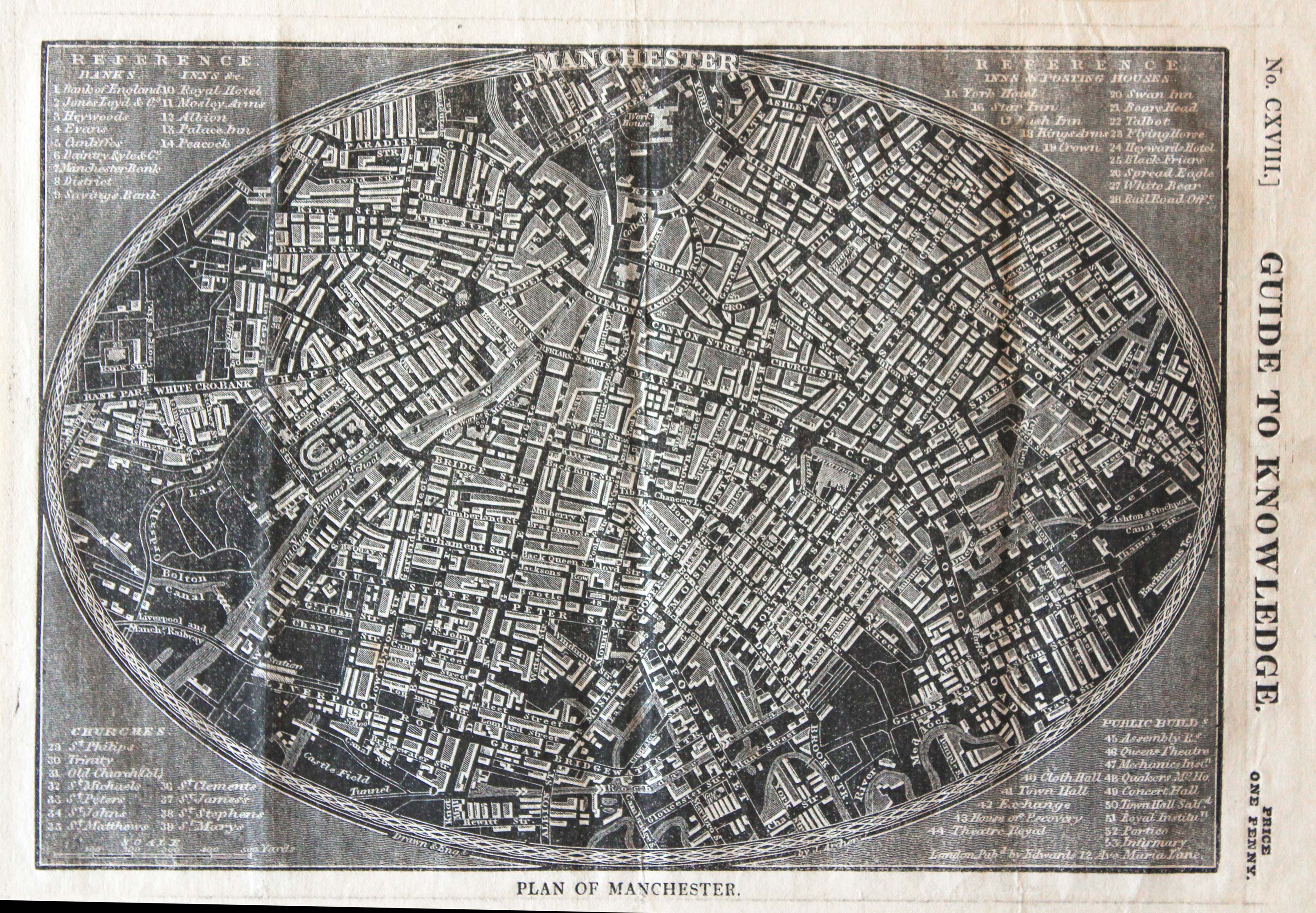 Plan of Manchester by William Pinnock c.1833