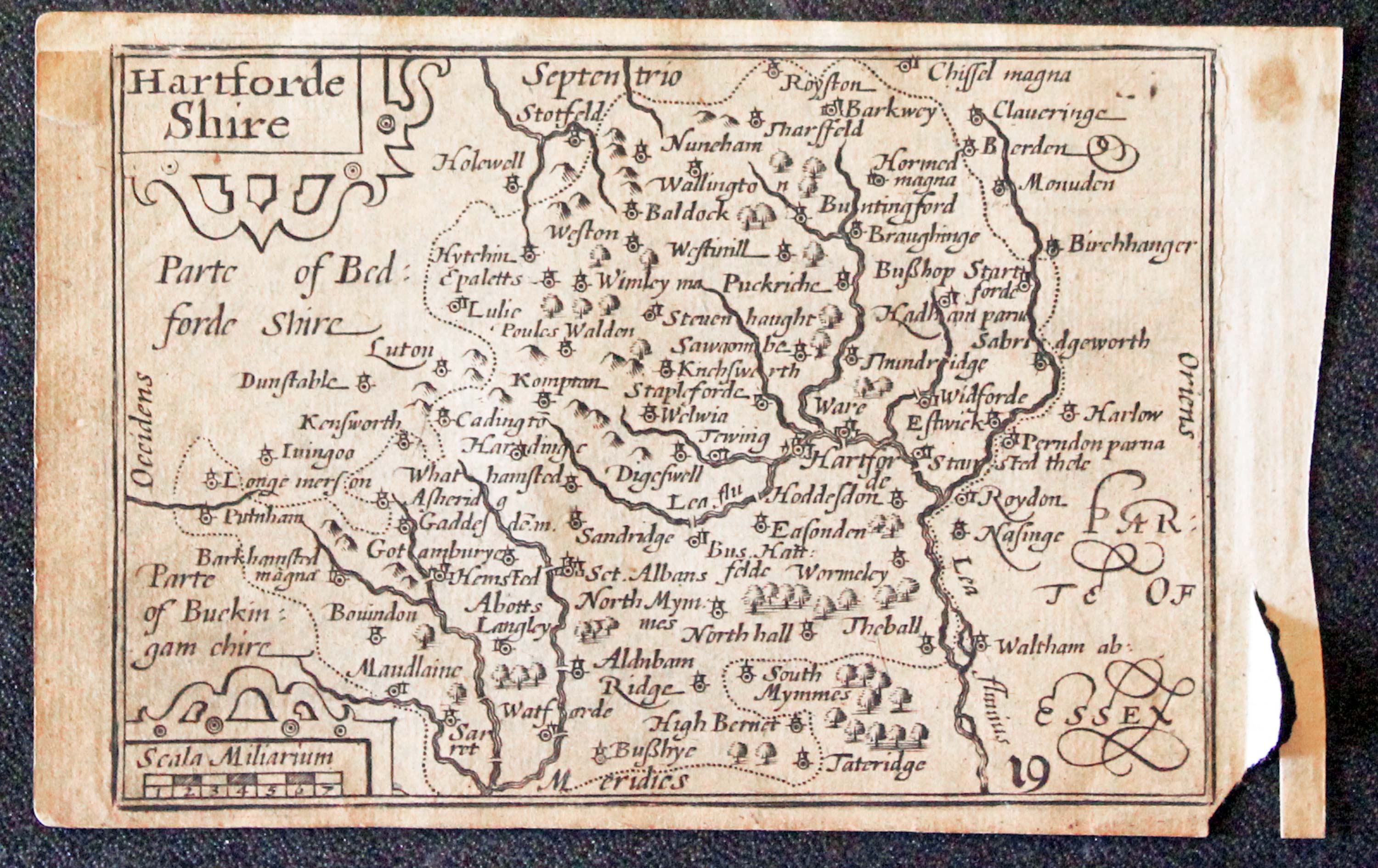 Hertfordshire, Pieter van den Keere, c.1632  Hertfordshire, Pieter van den Keere, c.1632