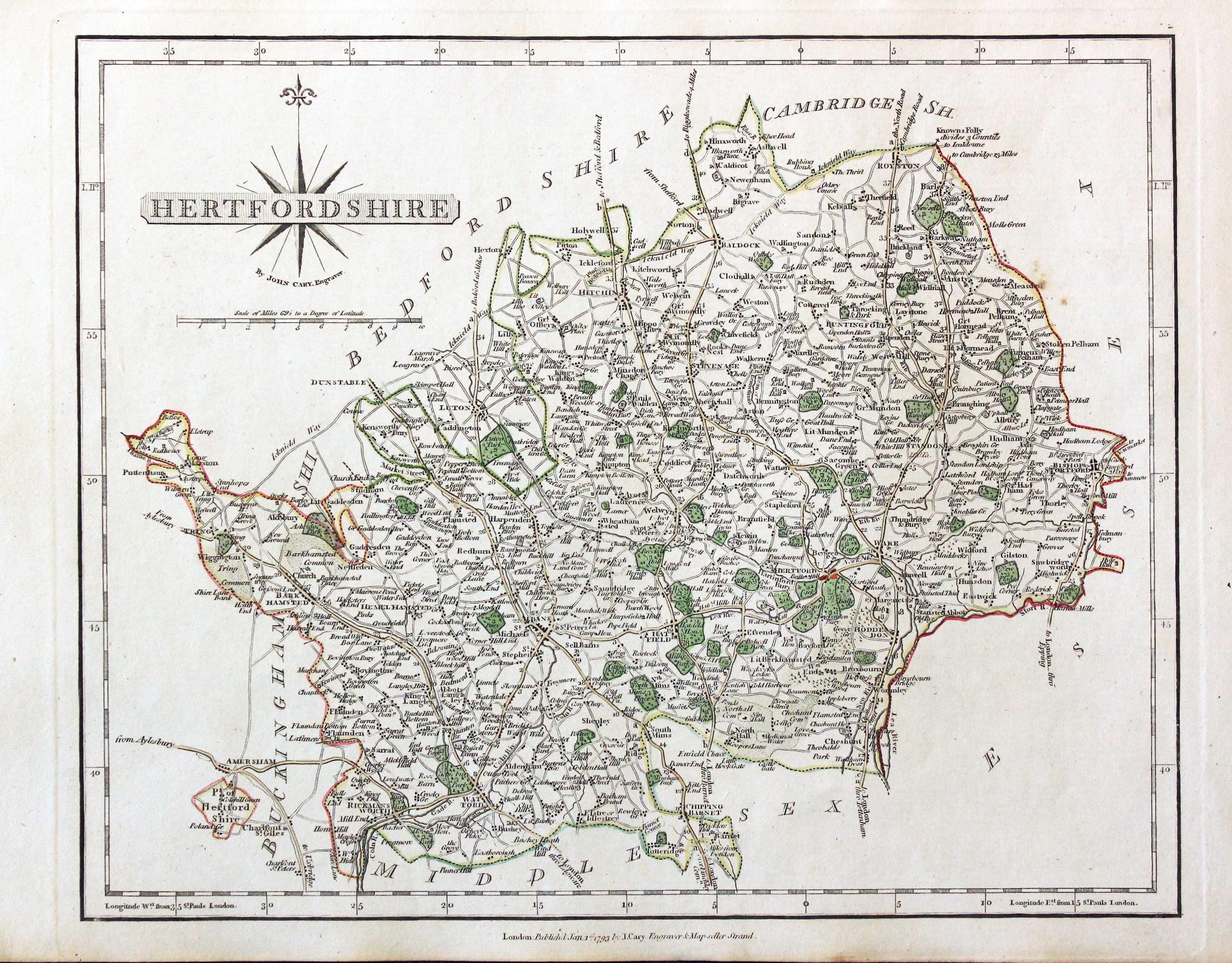 Hertfordshire, John Cary, 1802  Hertfordshire, John Cary, 1802